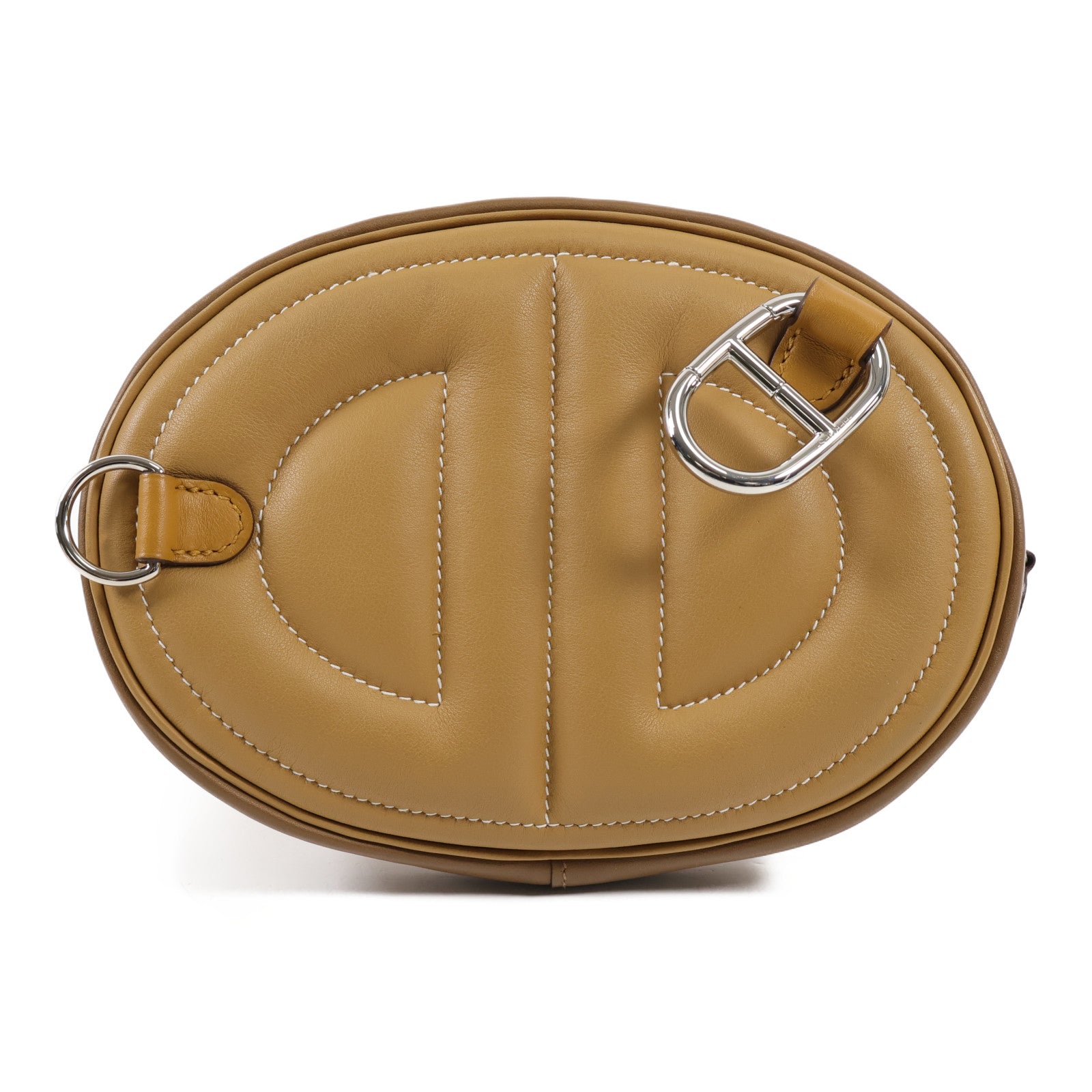 HERMES 【Hermes Fair】Swift皮革In the loop銀扣肩背袋Biscuit