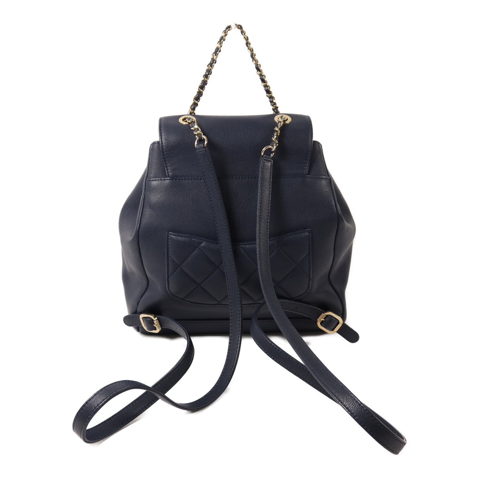 CHANEL 牛皮皮革Business Affinity Backpack金扣鏈帶背包