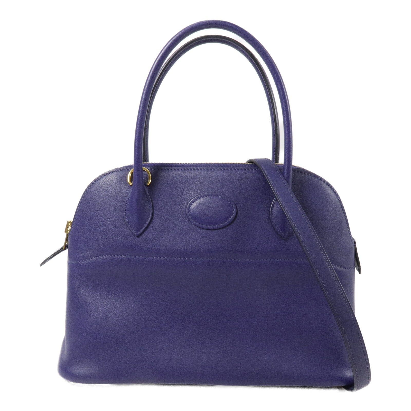 HERMES Swift皮革Bolide 27手挽肩背兩用袋Bleu Encre