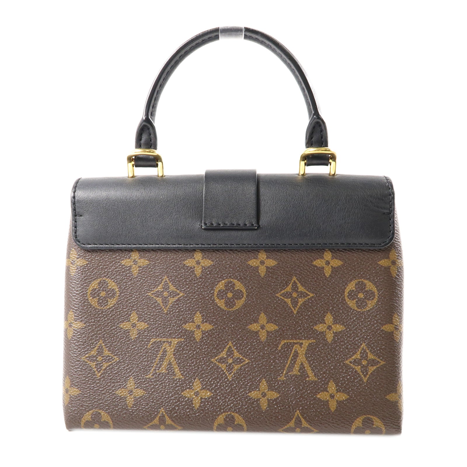 LOUIS VUITTON Monogram Locky BB金扣手挽肩背兩用袋棕色/黑色
