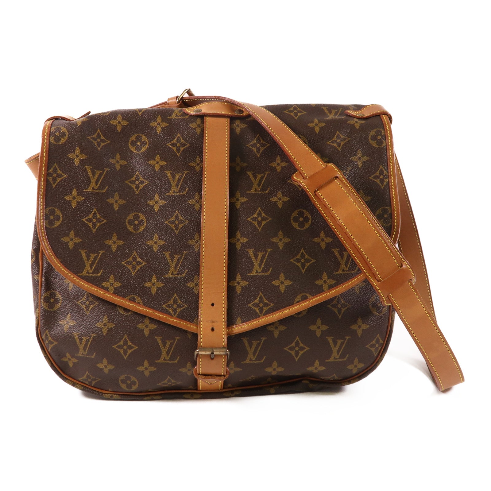 LOUIS VUITTON LV GHW Saumur 35 Crossbody Shoulder Bag M42254 Monogram Brown