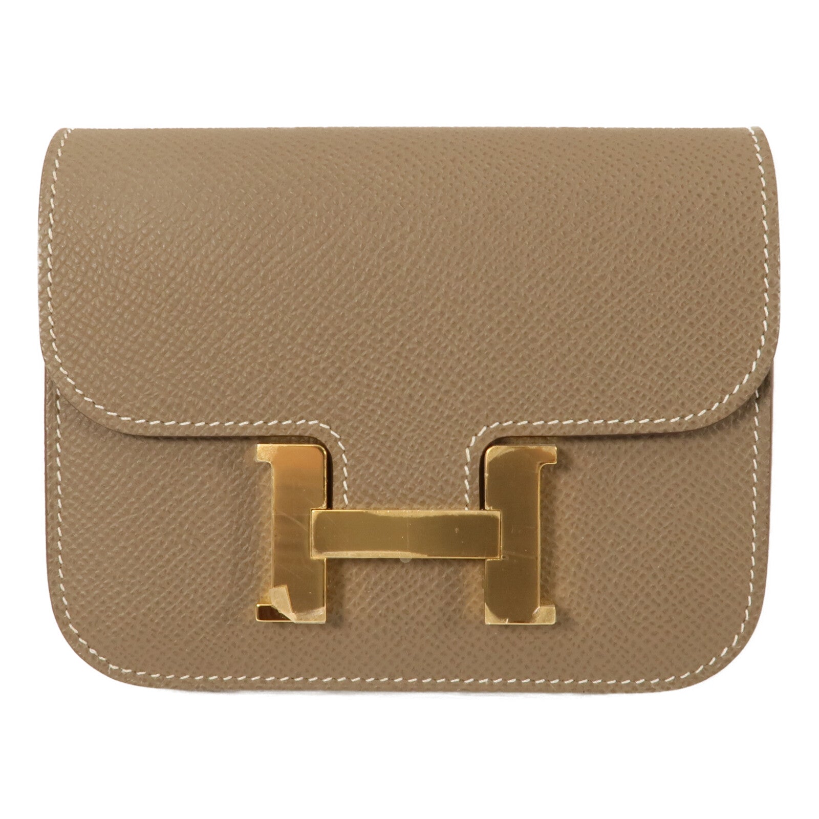 HERMES Epsom皮革Constance Slim錢包Etoupe