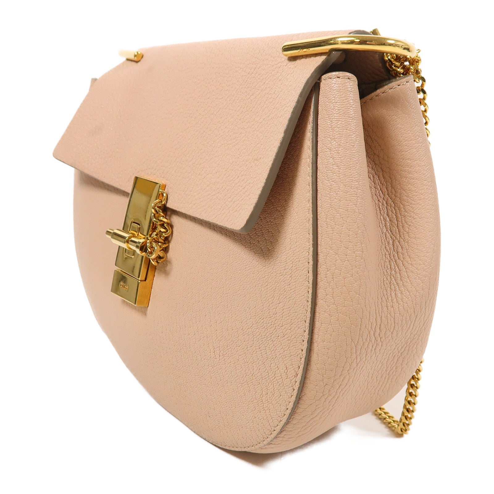 Chloe 牛皮皮革Drew金扣鏈帶肩背袋