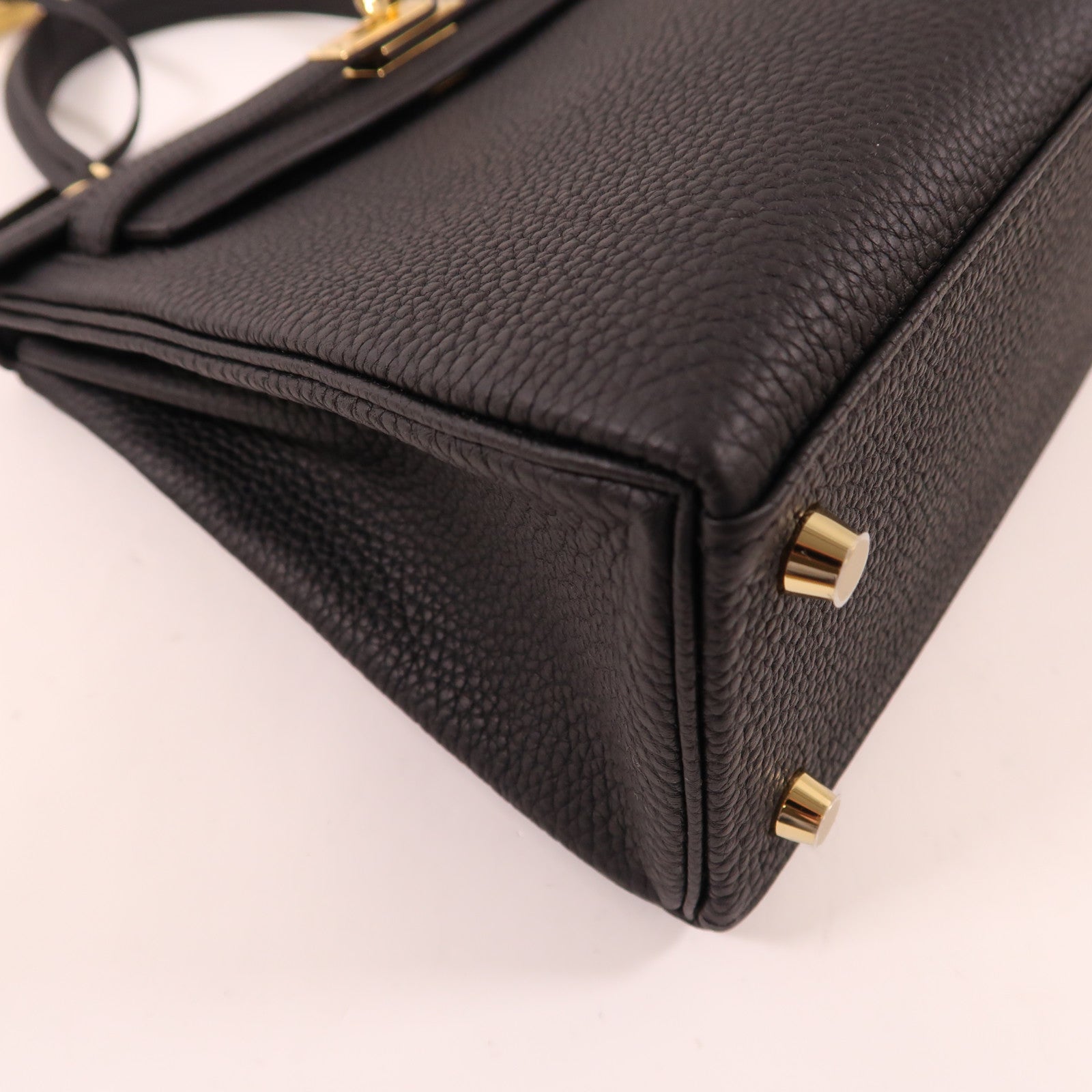 HERMES (PRICE DOWN) GHW Kelly 25 2 Way Bag Togo Leather Black