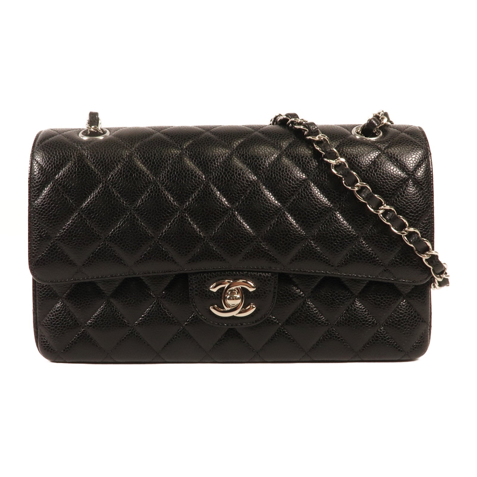 CHANEL 牛皮皮革Classic 25銀扣鏈帶肩背袋