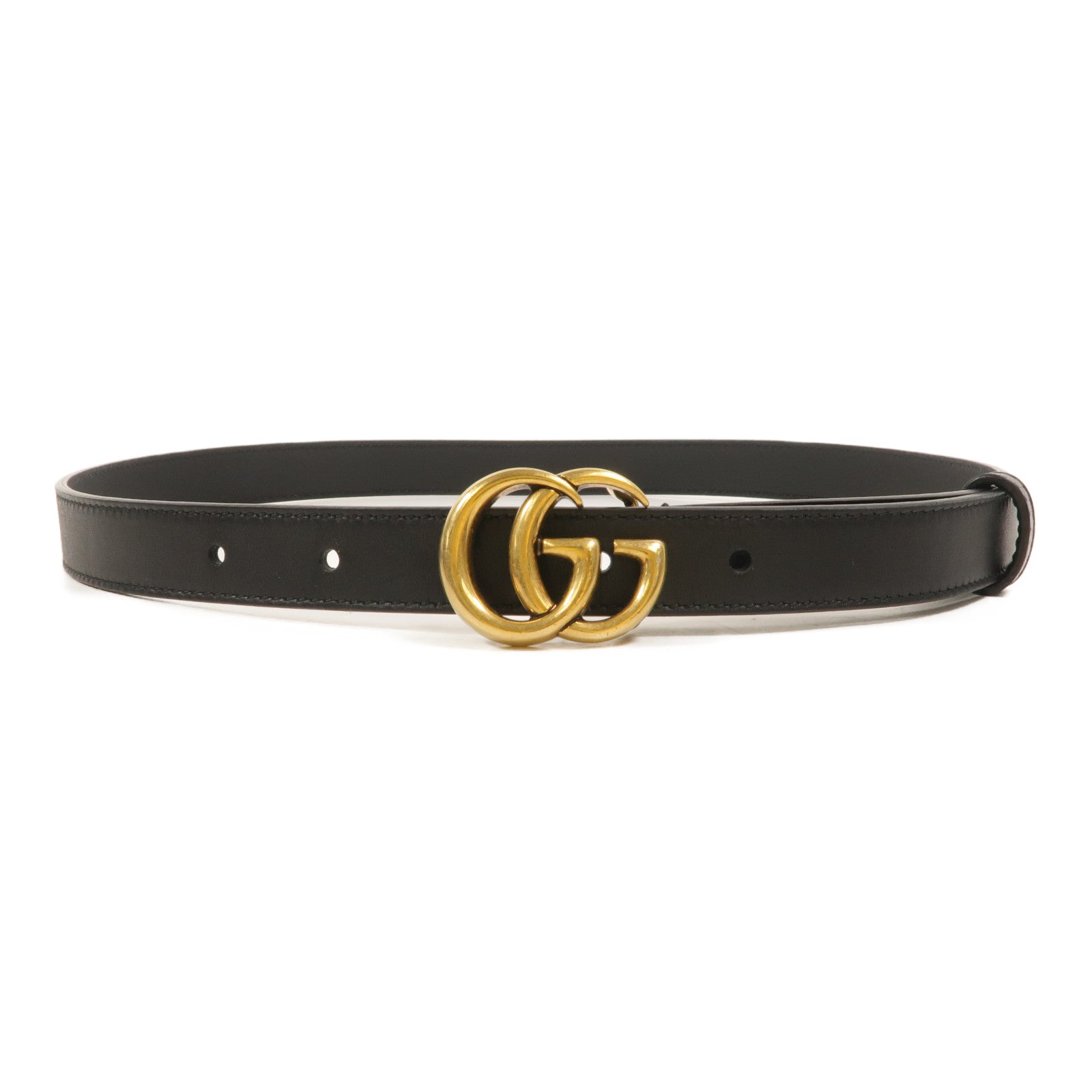 GUCCI 牛皮皮革GG Marmont Thin Belt皮帶