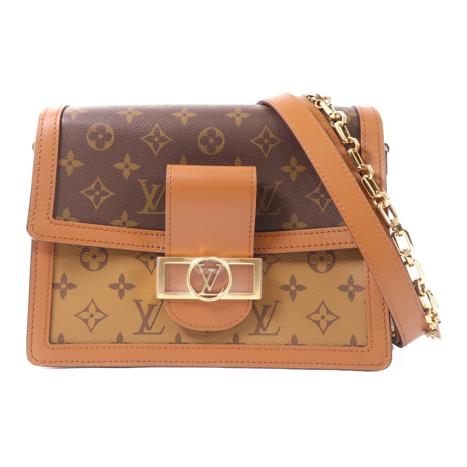 LOUIS VUITTON LV GHW Dauphine MM 2 Way Shoulder Bag M44391 Monogram Reverse