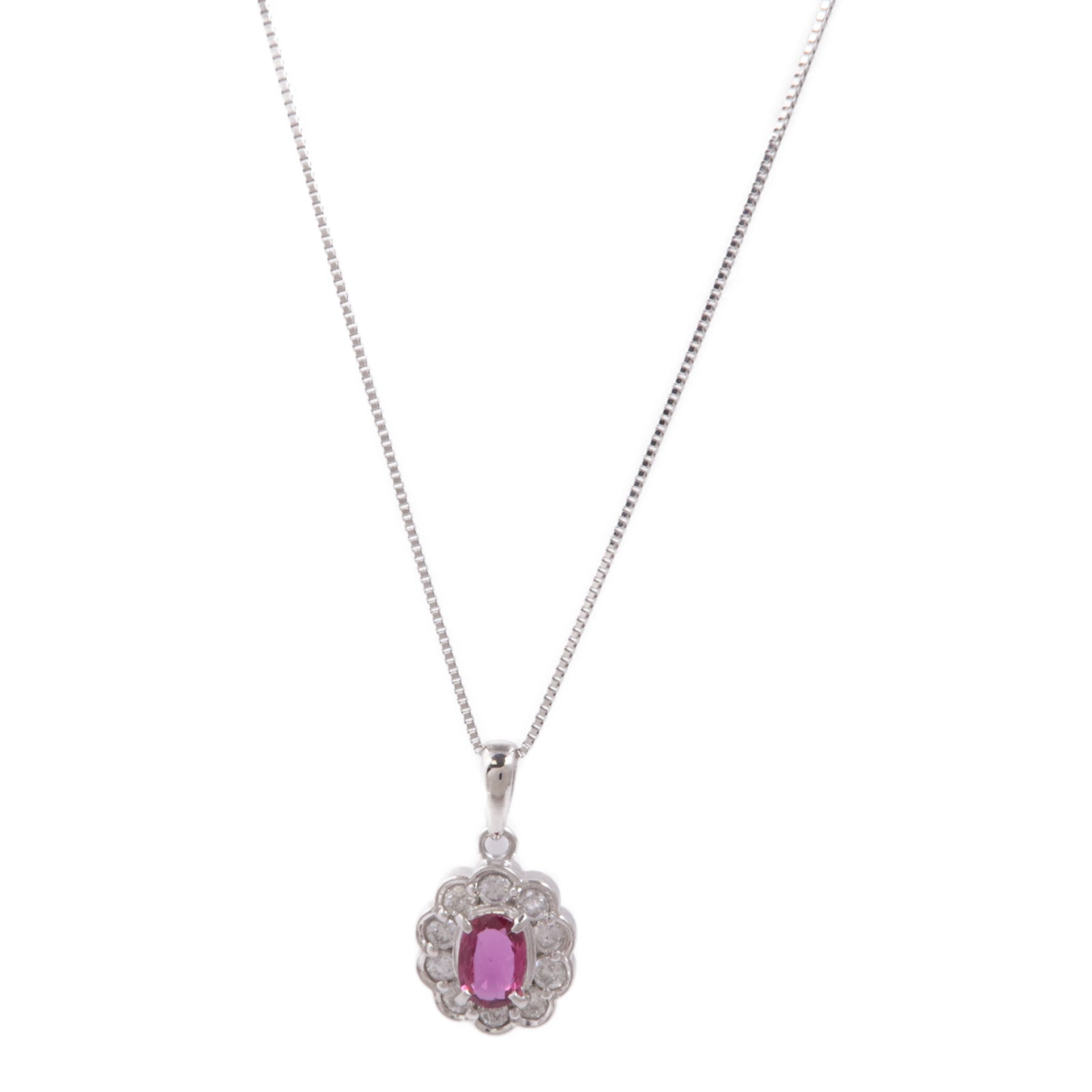 JEWELRY Ruby Diamond Necklace PT850 PT900 Platinum