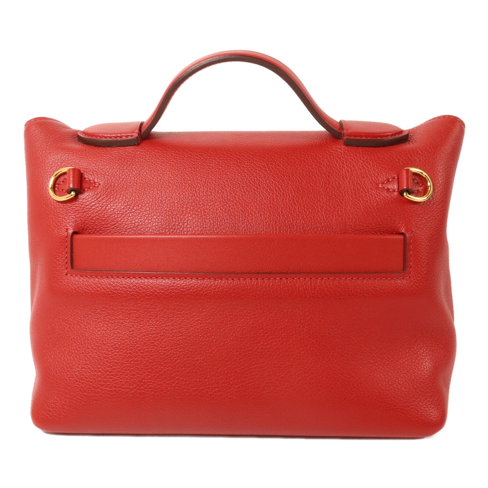HERMES Swift皮革/Evercolor皮革Mini 24/24手挽肩背兩用袋Rouge Piment