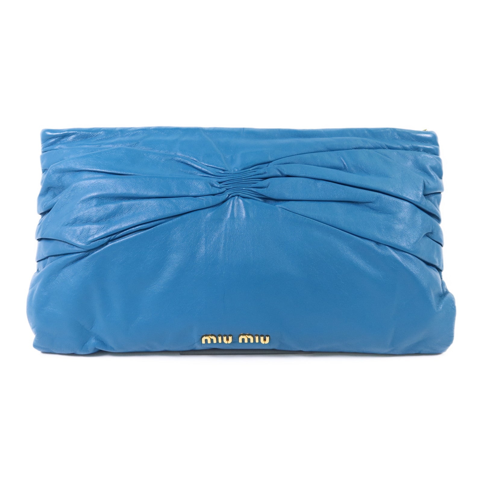 Miu Miu 牛皮皮革Clutch Bag金扣手拿包