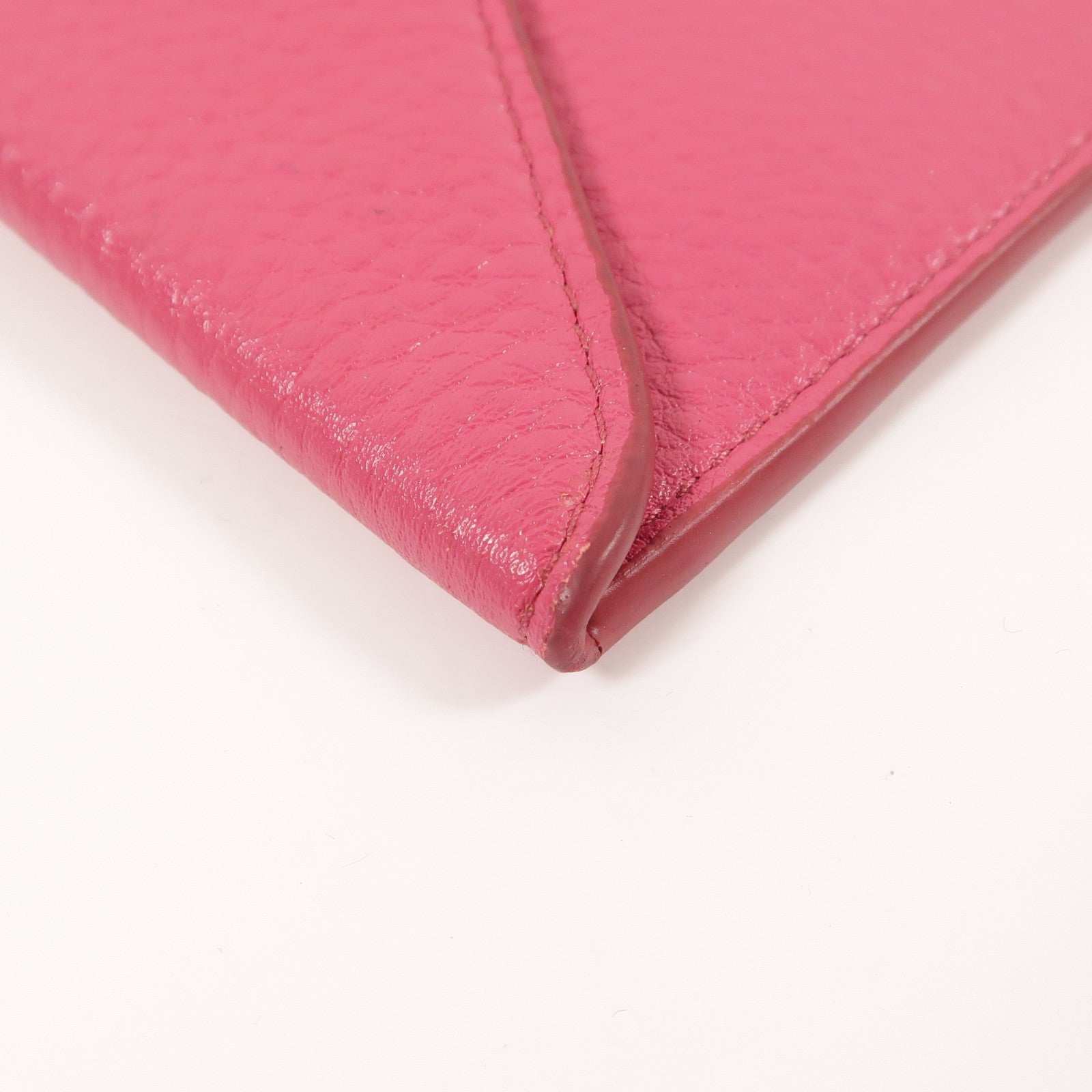 PRADA GHW Envelope Long Wallet Calfskin Leather Pink