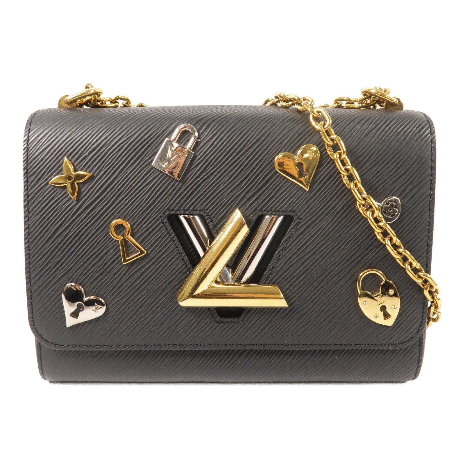 LOUIS VUITTON Epi Twist MM金扣鏈帶肩背袋