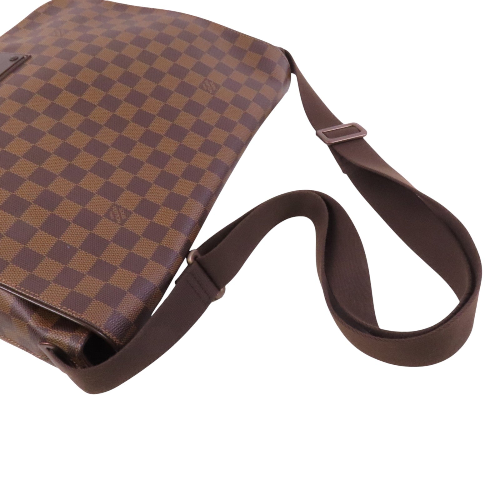 LOUIS VUITTON Damier Ebene Brooklyn GM金扣肩背袋