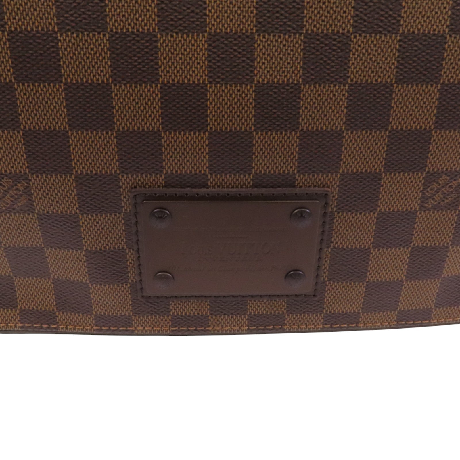 LOUIS VUITTON Damier Ebene Brooklyn GM金扣肩背袋