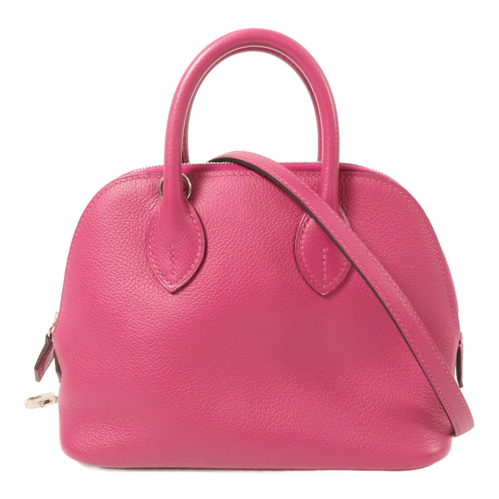 HERMES Evercolor皮革Mini Bolide 1923手挽肩背兩用袋Rose Pourpre