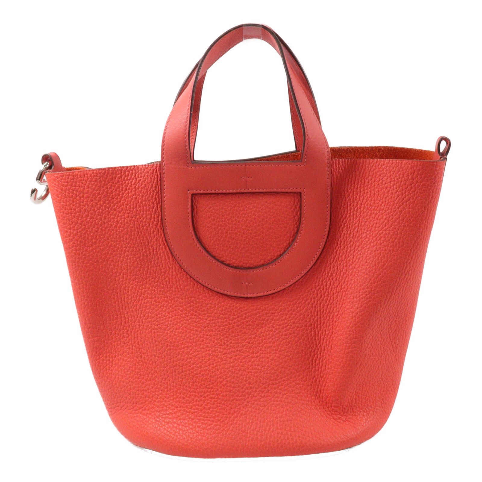 HERMES Clemence皮革In The Loop 23手挽袋Rose Texas