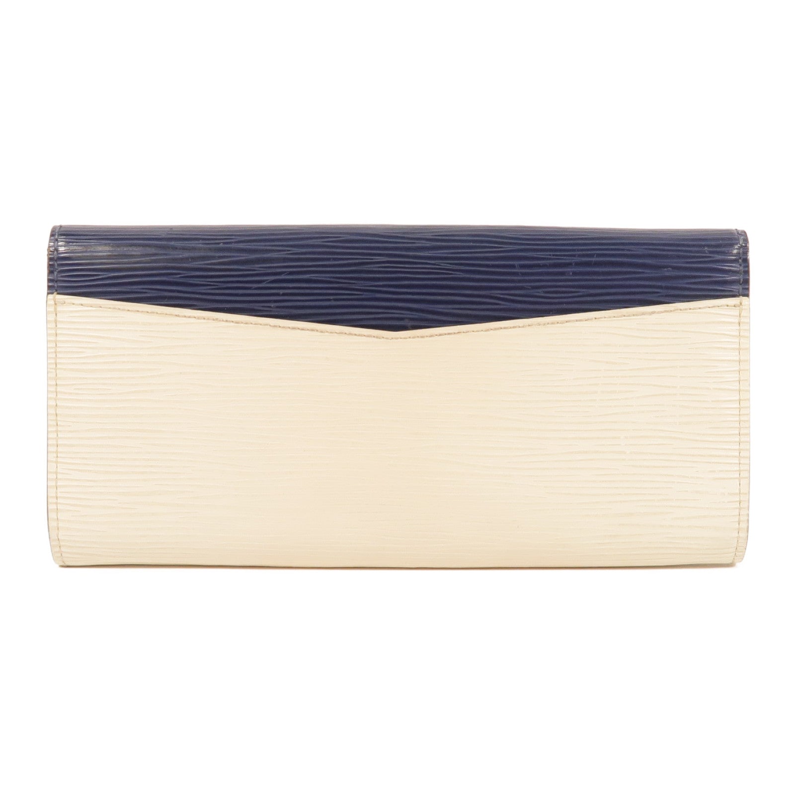 LOUIS VUITTON LV SHW Long Wallet Epi Navy/White