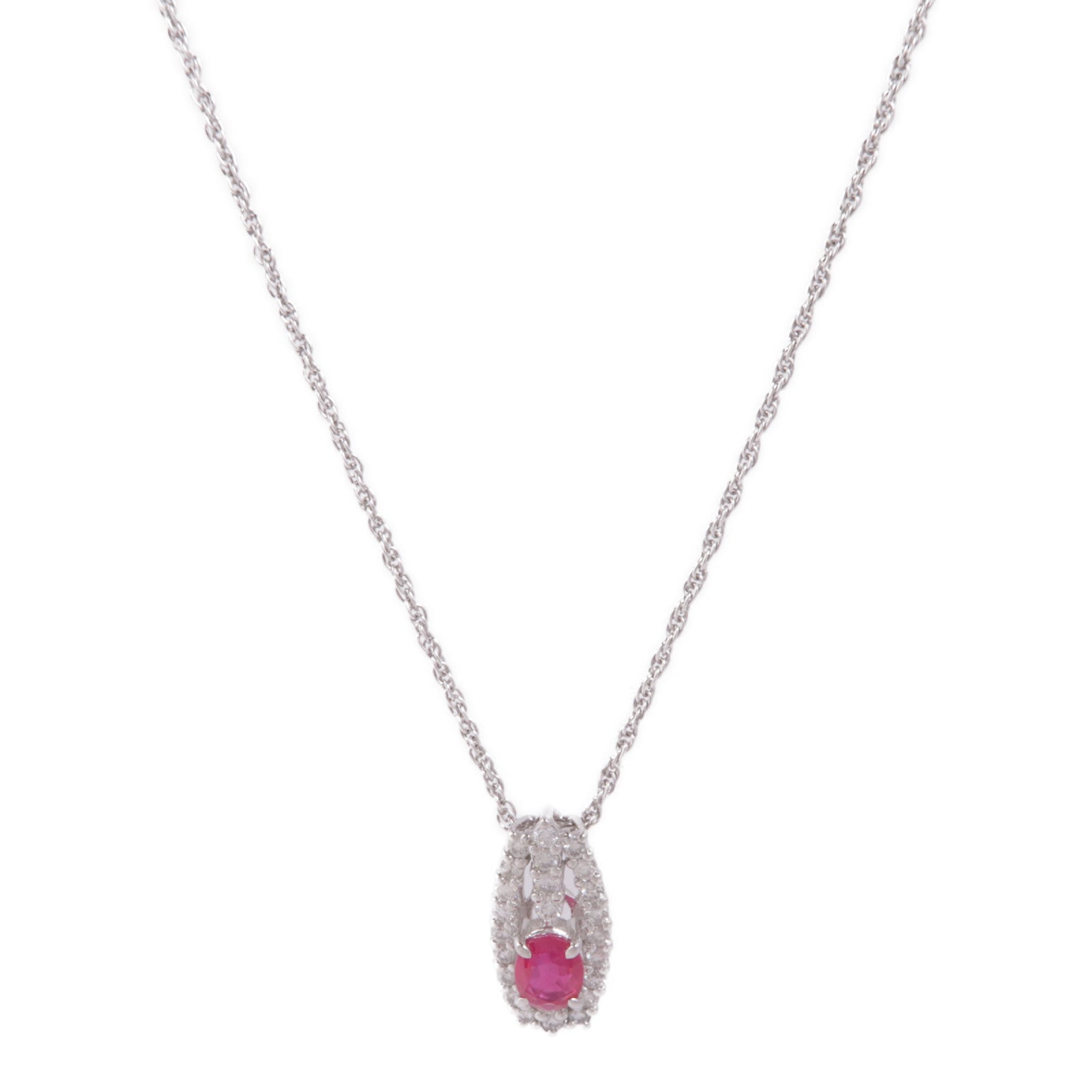 JEWELRY Ruby Diamond Necklace PT850 PT900 Platinum