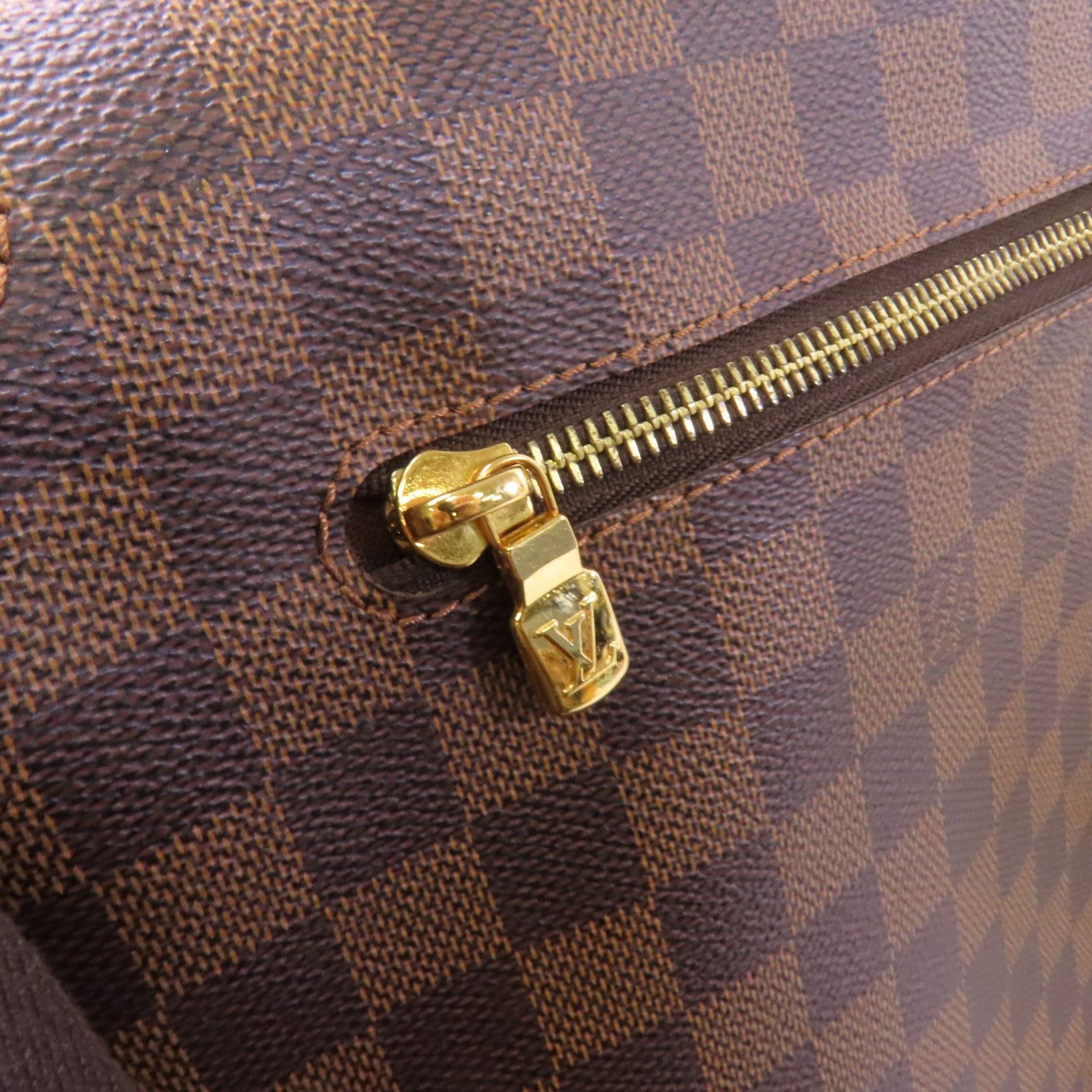 LOUIS VUITTON Damier Ebene Brooklyn GM金扣肩背袋