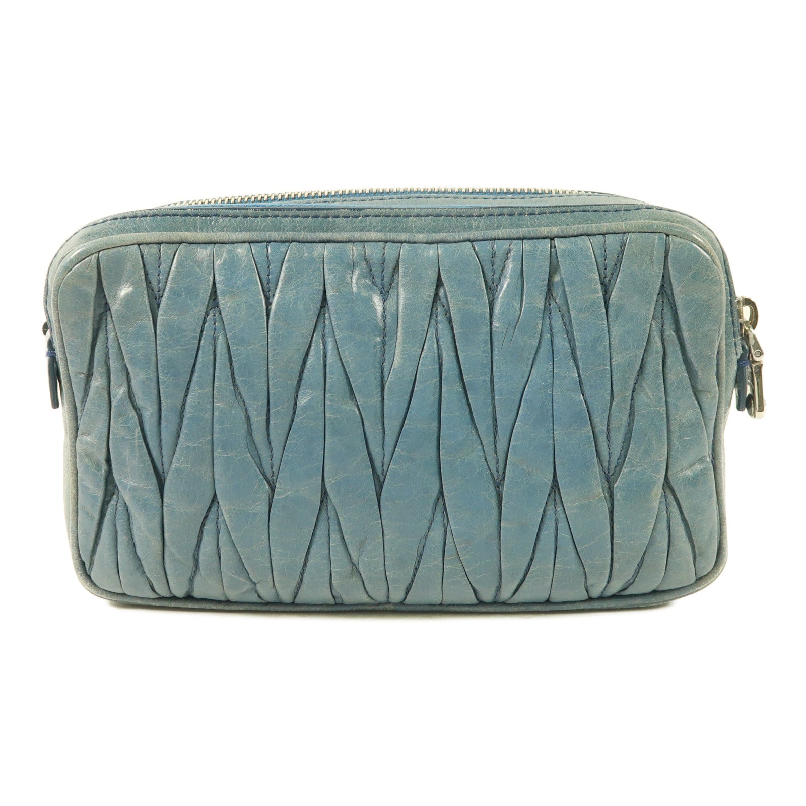 Miu Miu 牛皮皮革Shoulder Bag銀扣肩背袋