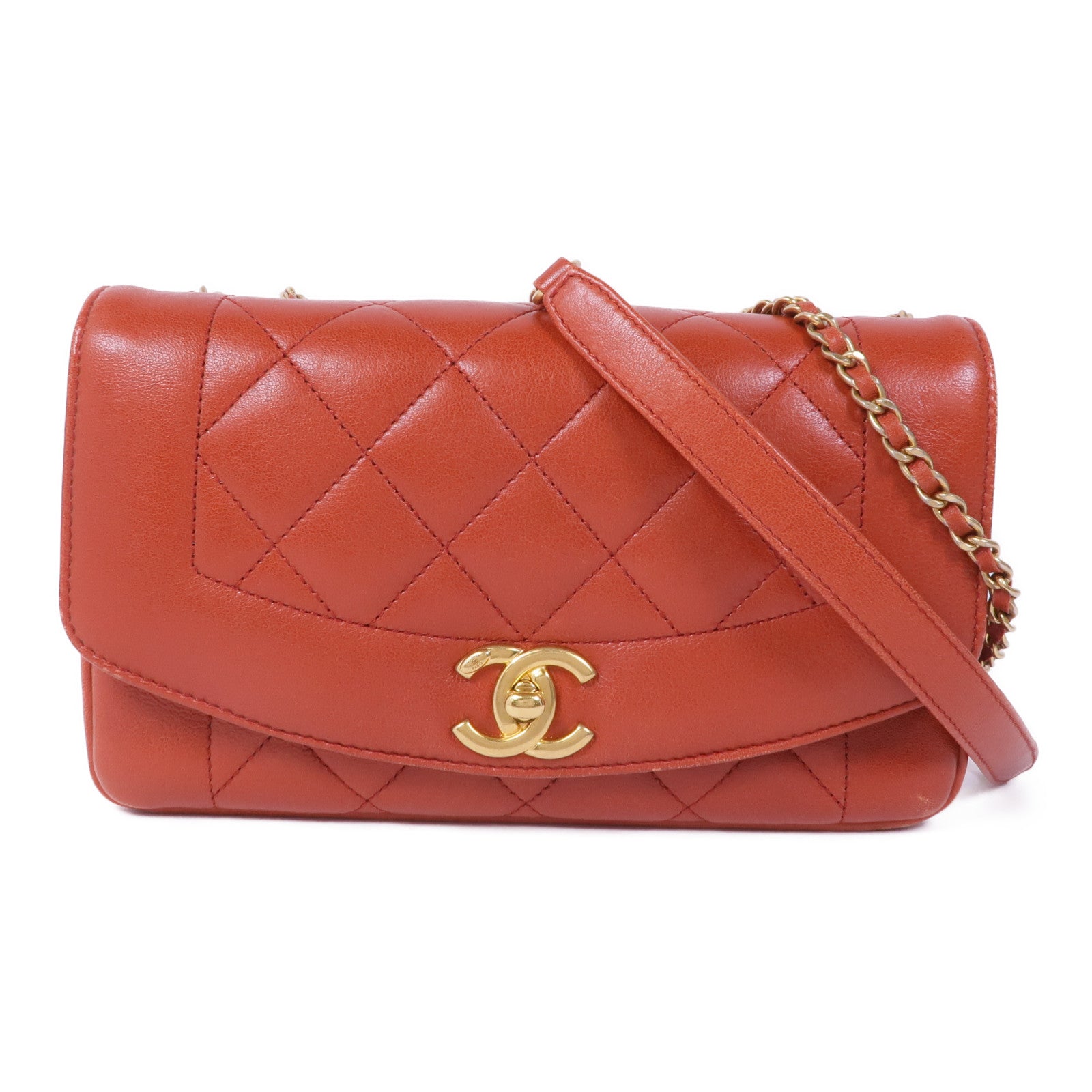 CHANEL 牛皮皮革Chain Shoulder Bag金扣鏈帶肩背袋