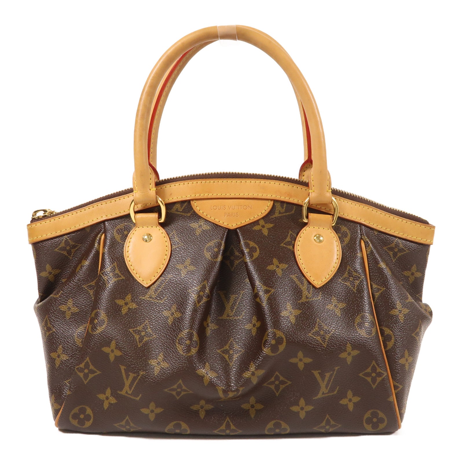 LOUIS VUITTON Monogram Tivoli PM金扣手挽袋棕色