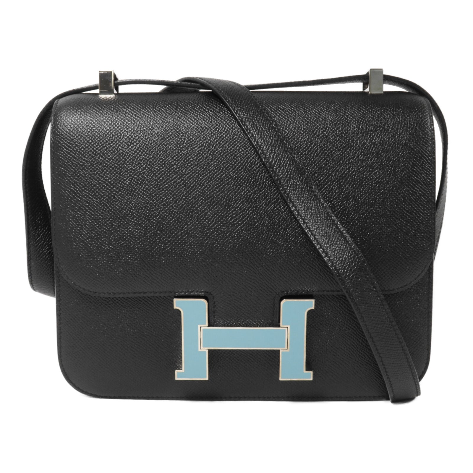 HERMES Epsom皮革皮革Constance 24肩背袋Noir