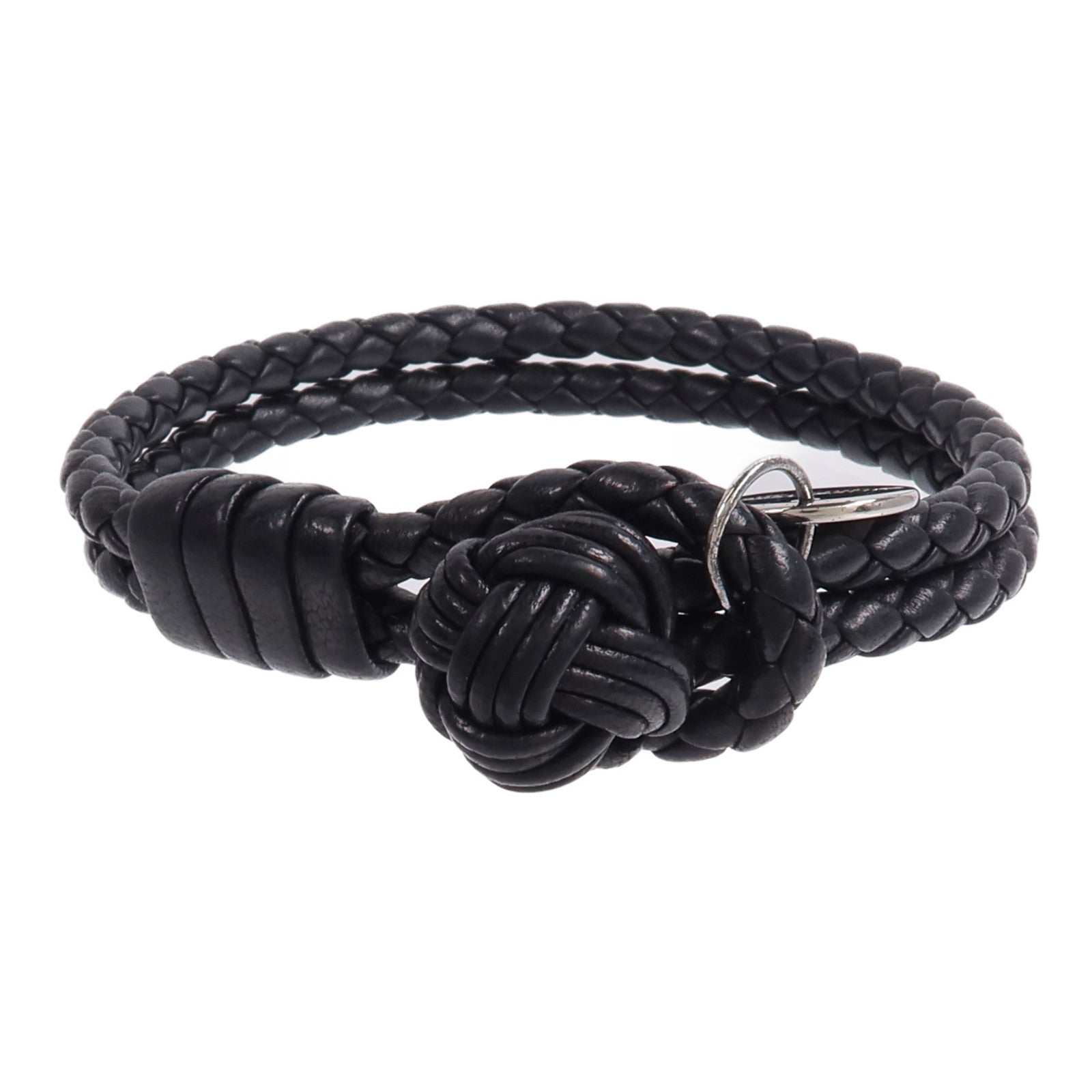 BOTTEGA VENETA 織紋皮革/925純銀Knot Bracelet手帶