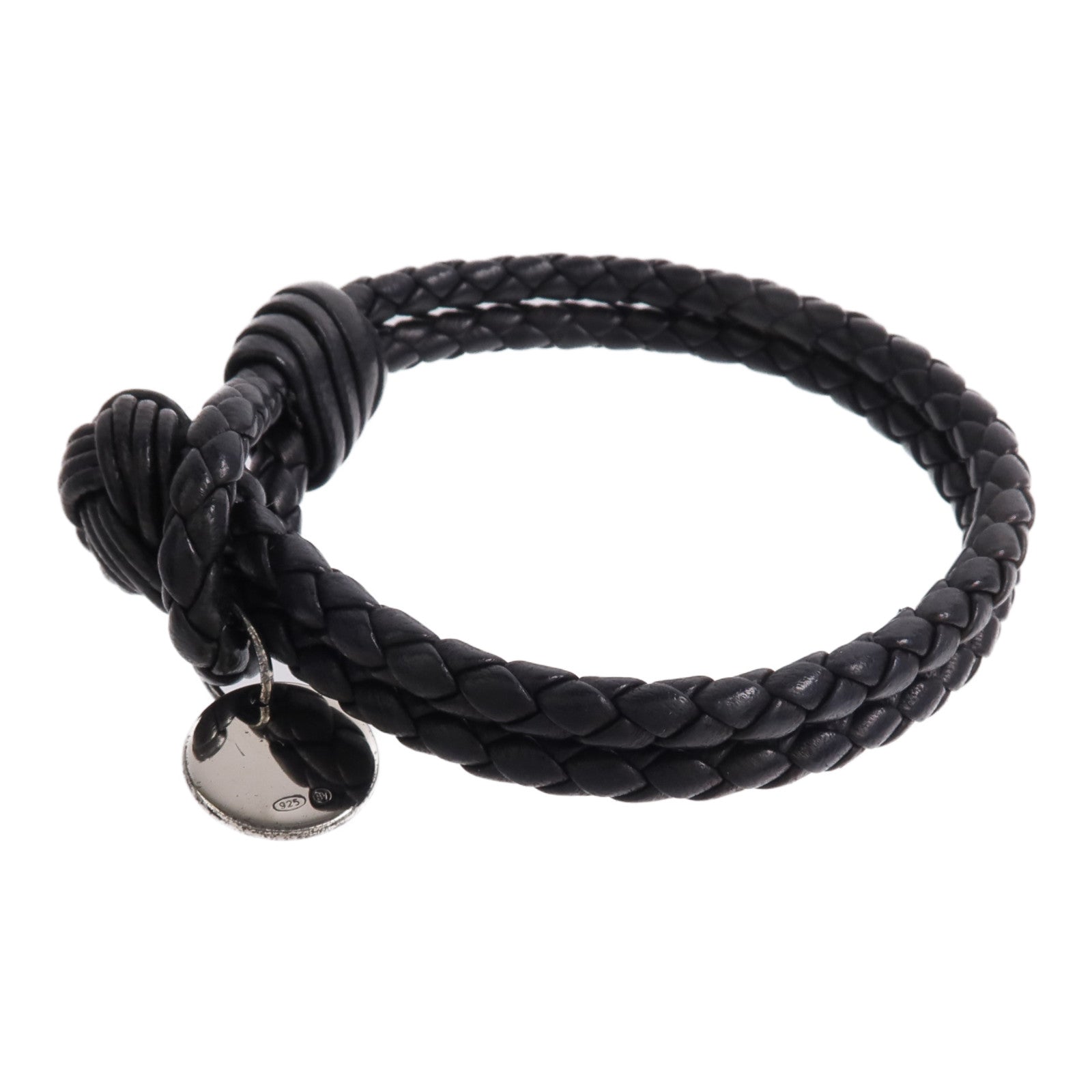 BOTTEGA VENETA 織紋皮革/925純銀Knot Bracelet手帶
