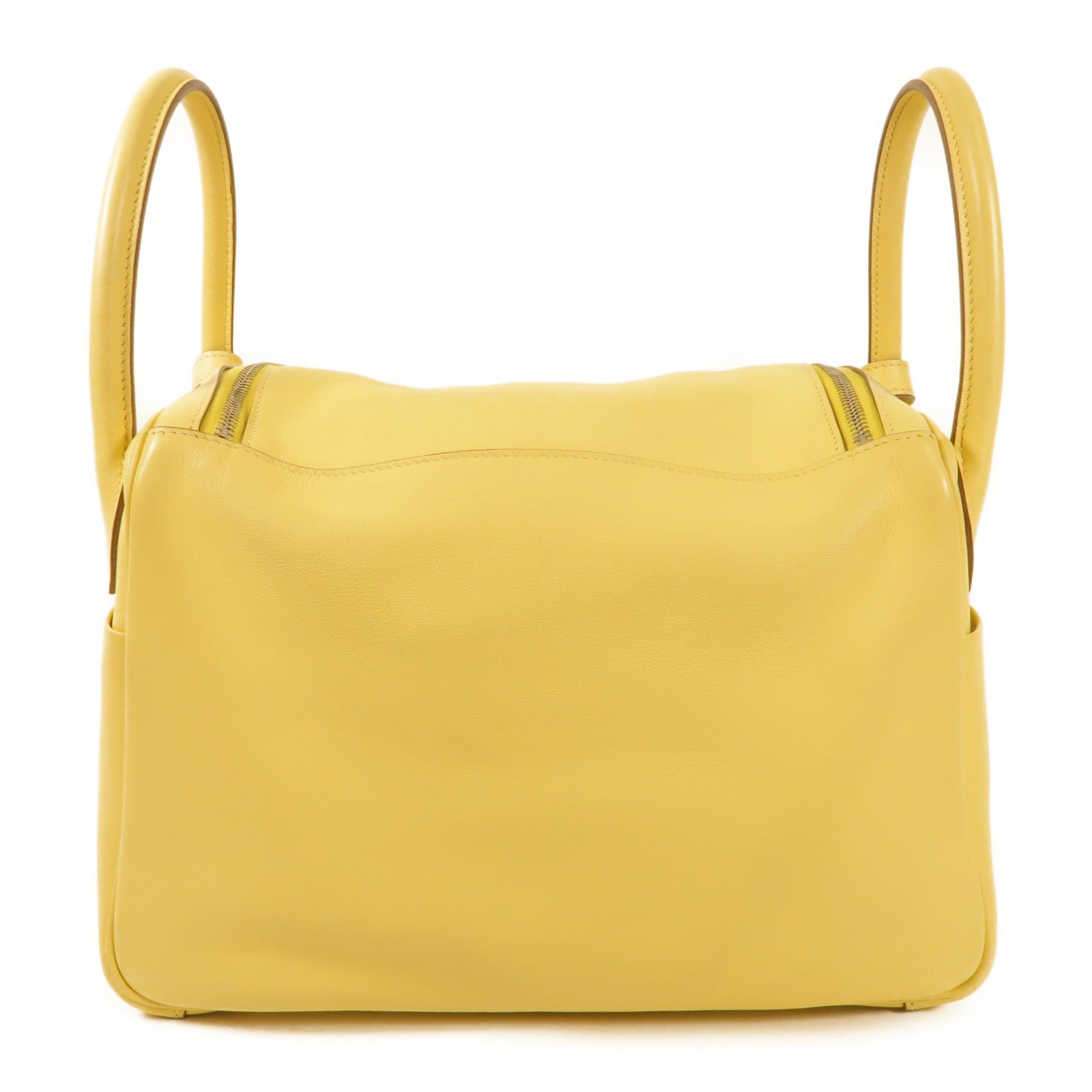 HERMES PHW Lindy 30 2 way Shoulder Bag Swift Leather Jaune Poussin