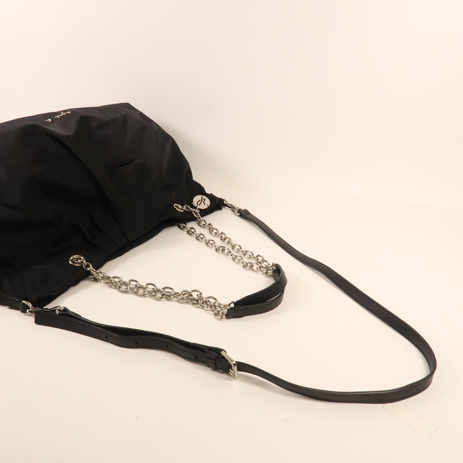 agnes b. 尼龍Shoulder Bag銀扣手挽肩背兩用袋