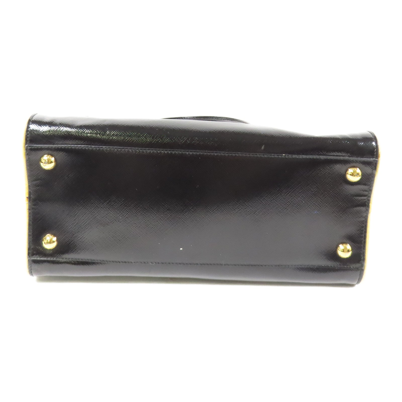 PRADA 漆皮皮革2Way Shoulder金扣手挽肩背兩用袋