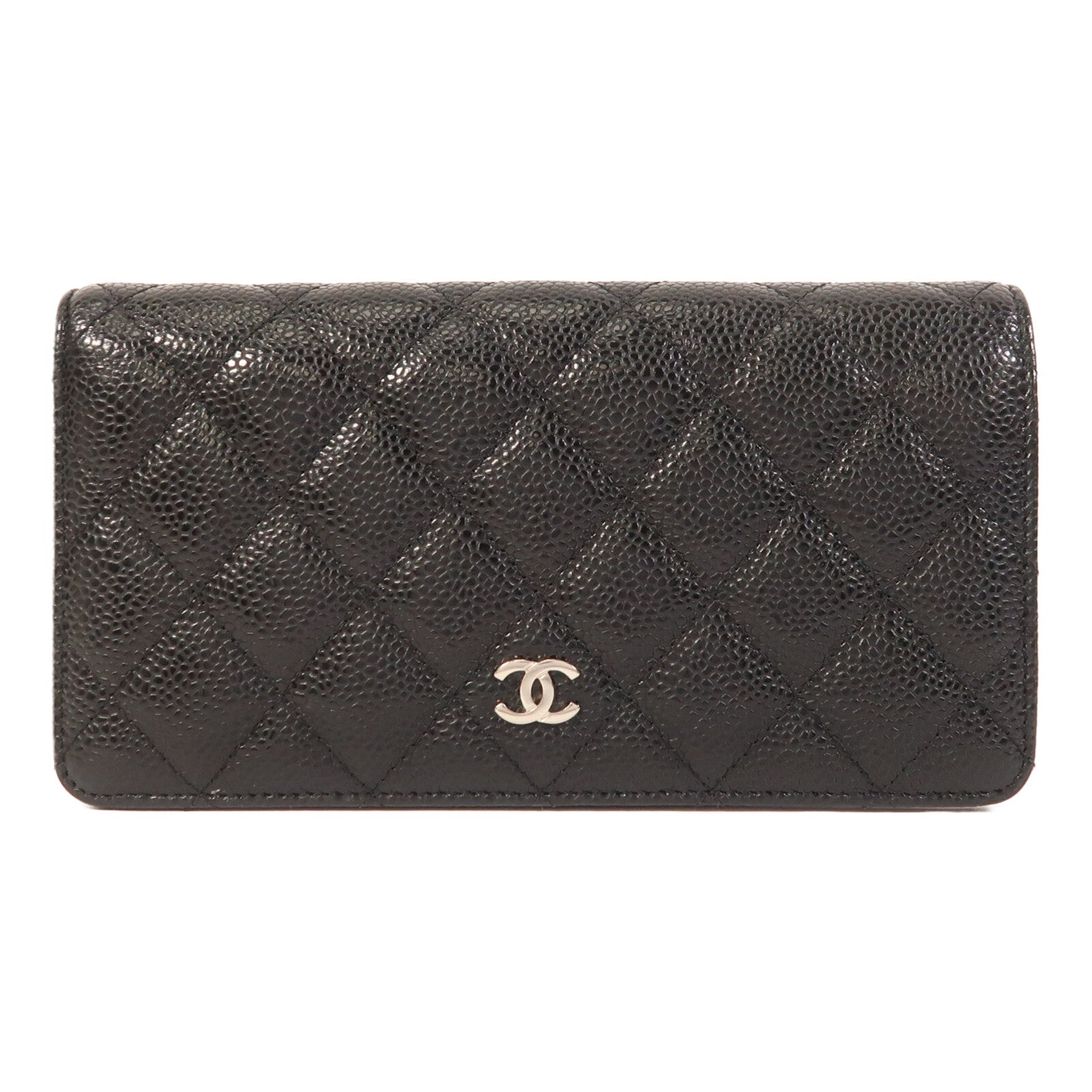 CHANEL 牛皮皮革Classic Long Wallet銀扣長錢包