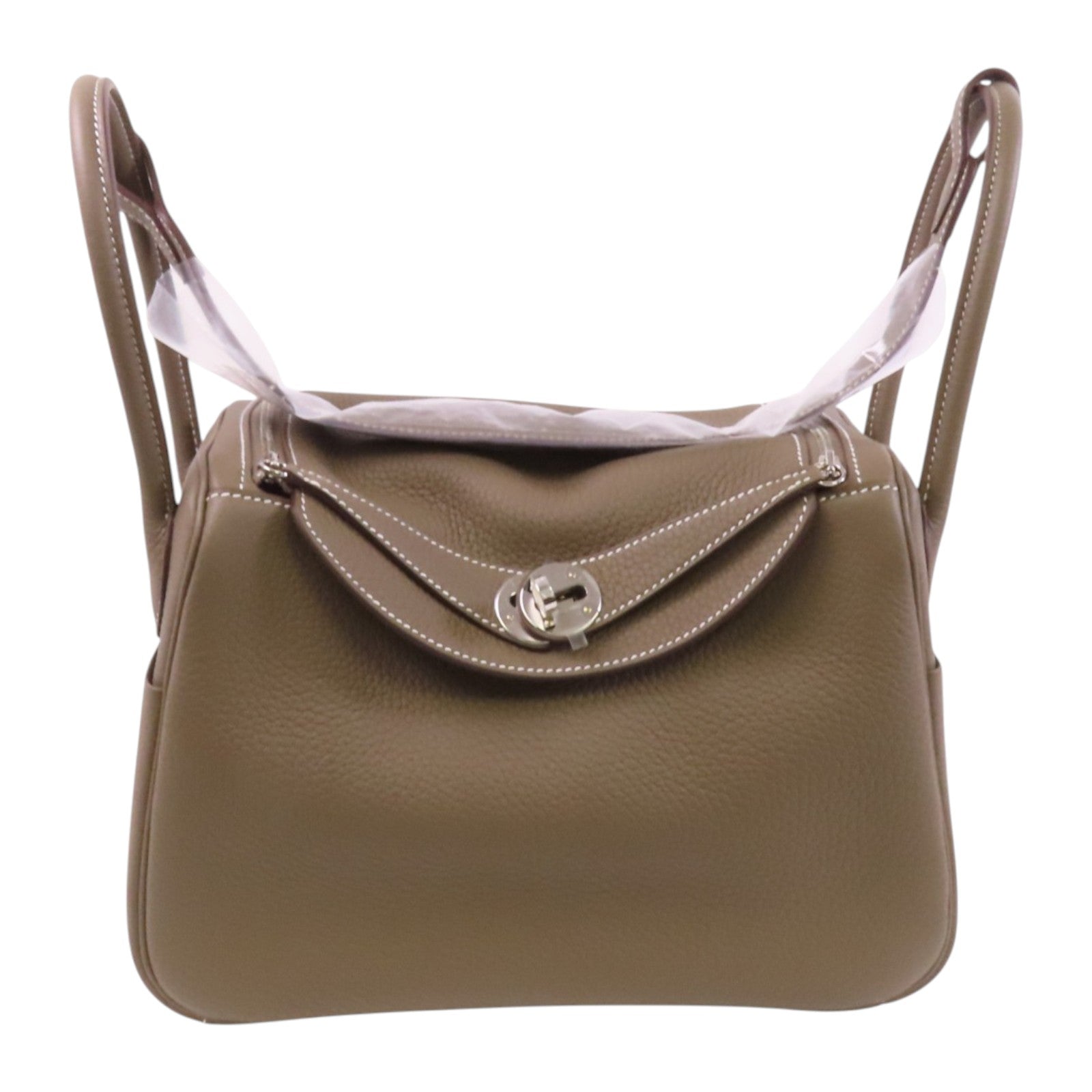 HERMES Clemence皮革Lindy 26銀扣肩背袋