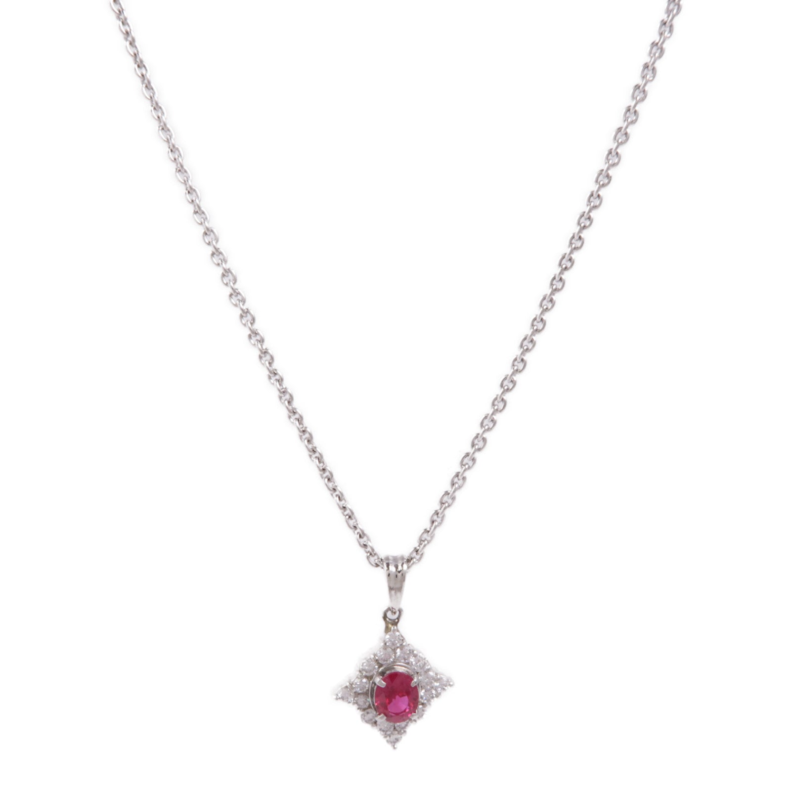 JEWELRY Ruby Diamond Necklace PT900 PT850 Platinum