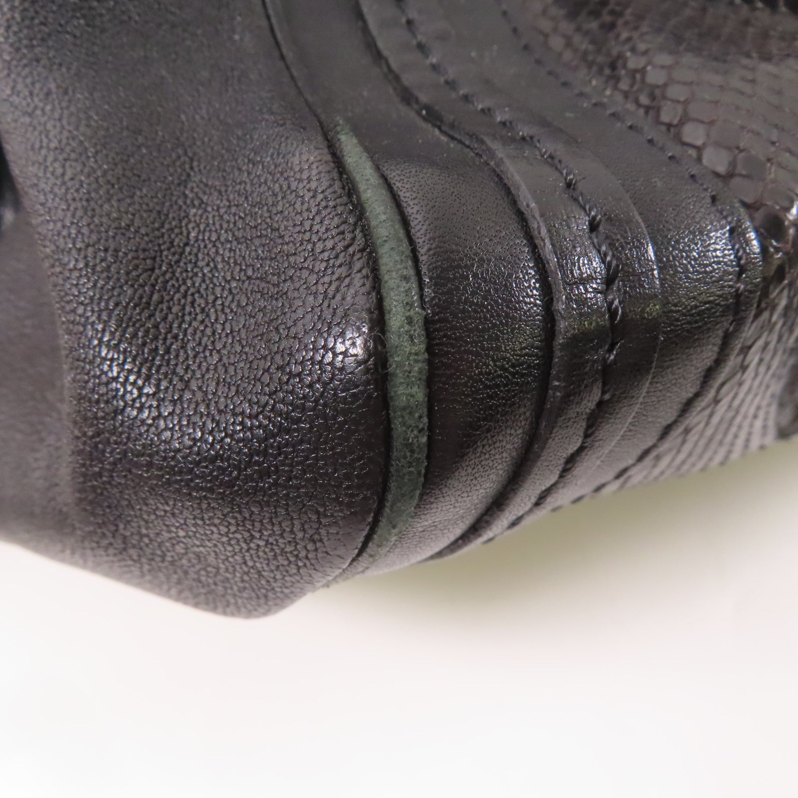 Chloe 牛皮皮革/蛇皮皮革Tote Bag金扣手挽袋黑色