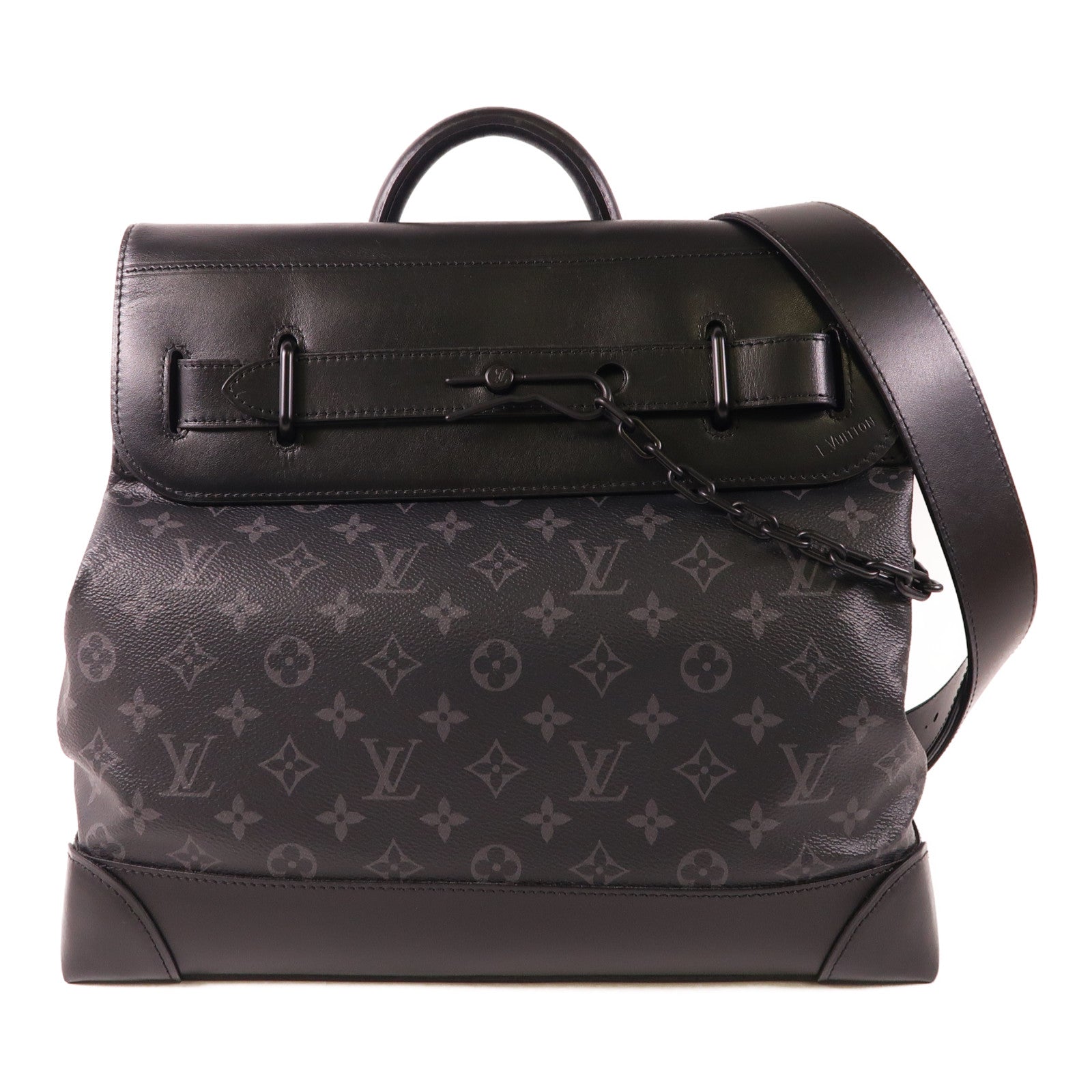 LOUIS VUITTON Monogram Eclipse Steamer PM手挽肩背兩用袋