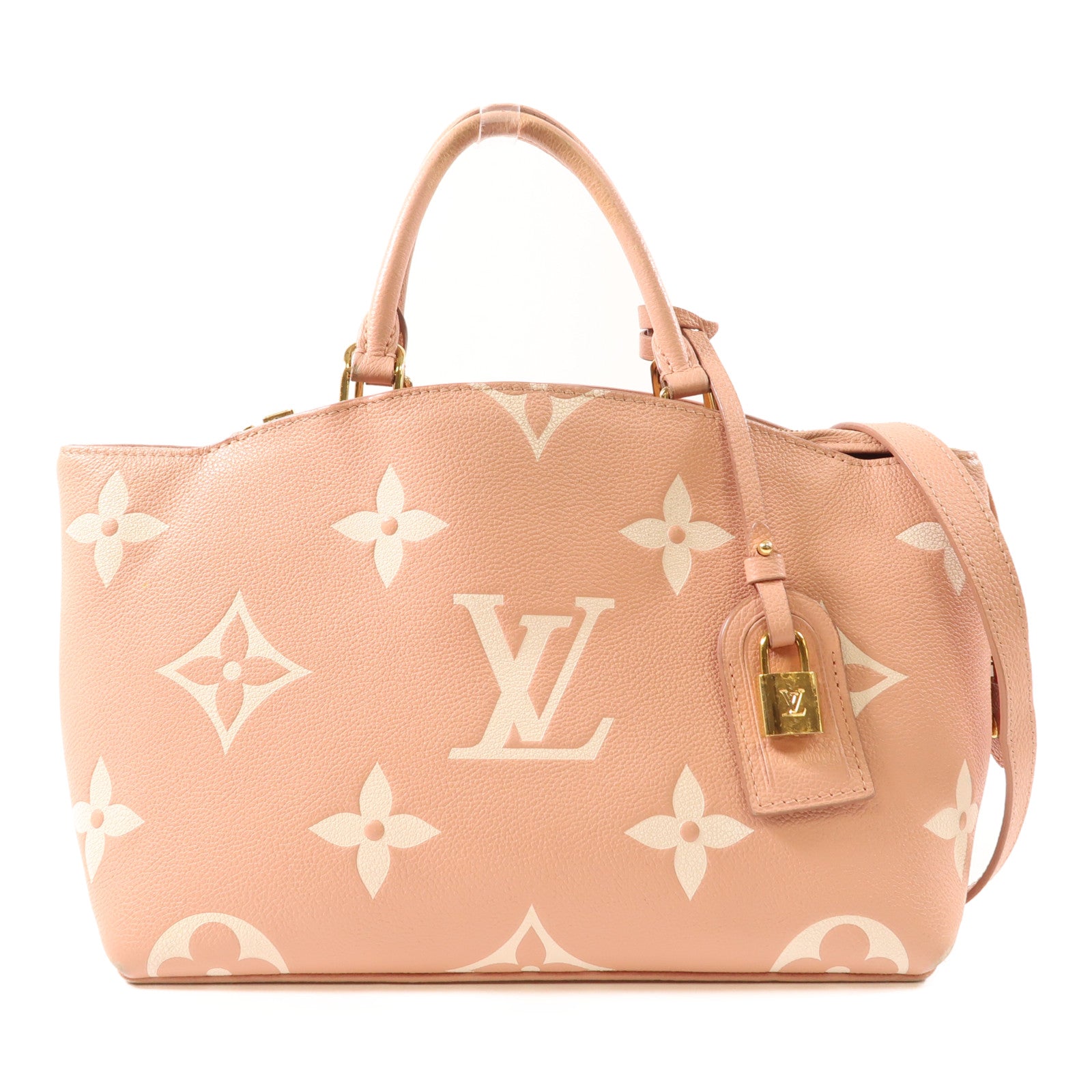 LOUIS VUITTON 【激減優惠】Monogram Empreinte Petit Palais金扣手挽肩背兩用袋粉紅色