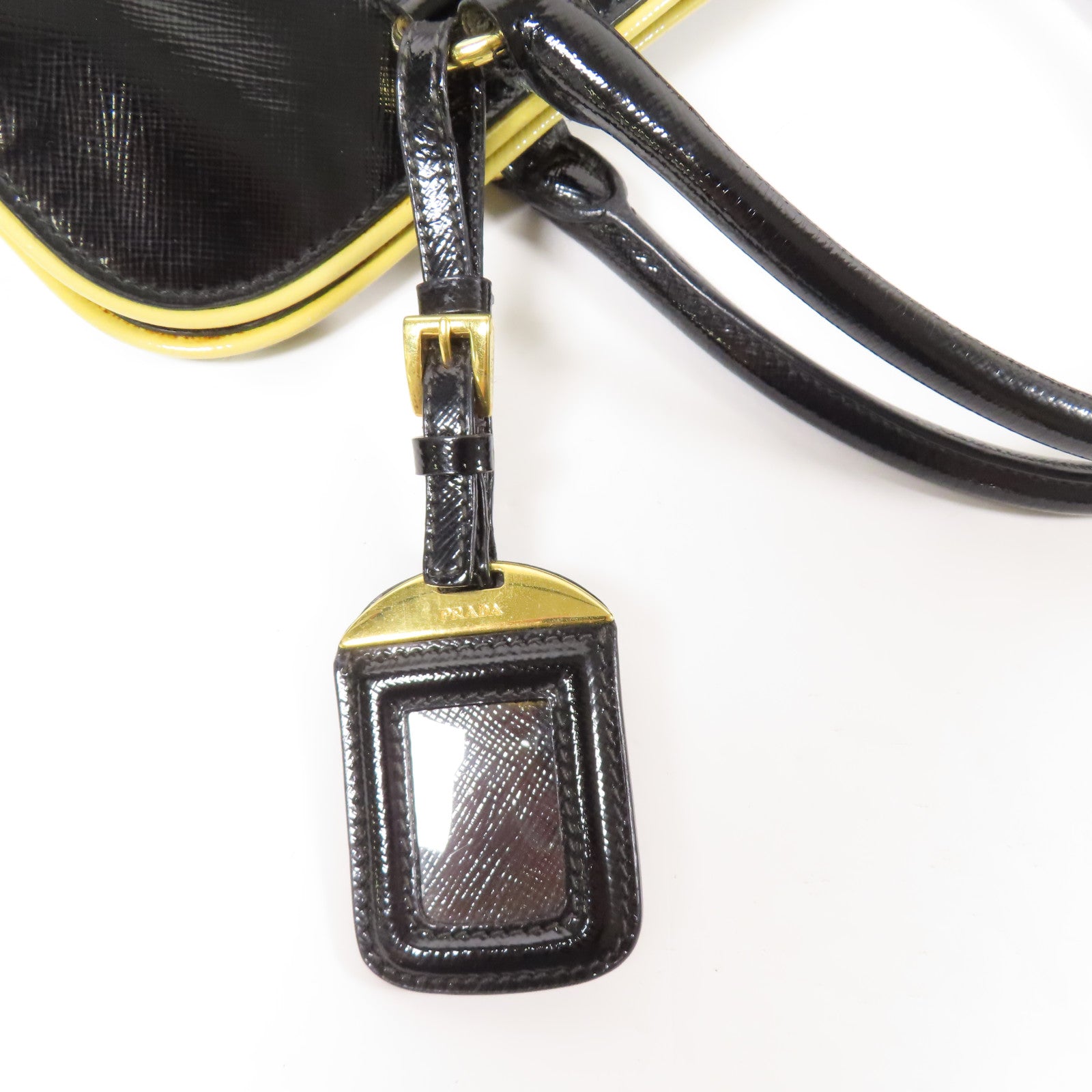 PRADA 漆皮皮革2Way Shoulder金扣手挽肩背兩用袋