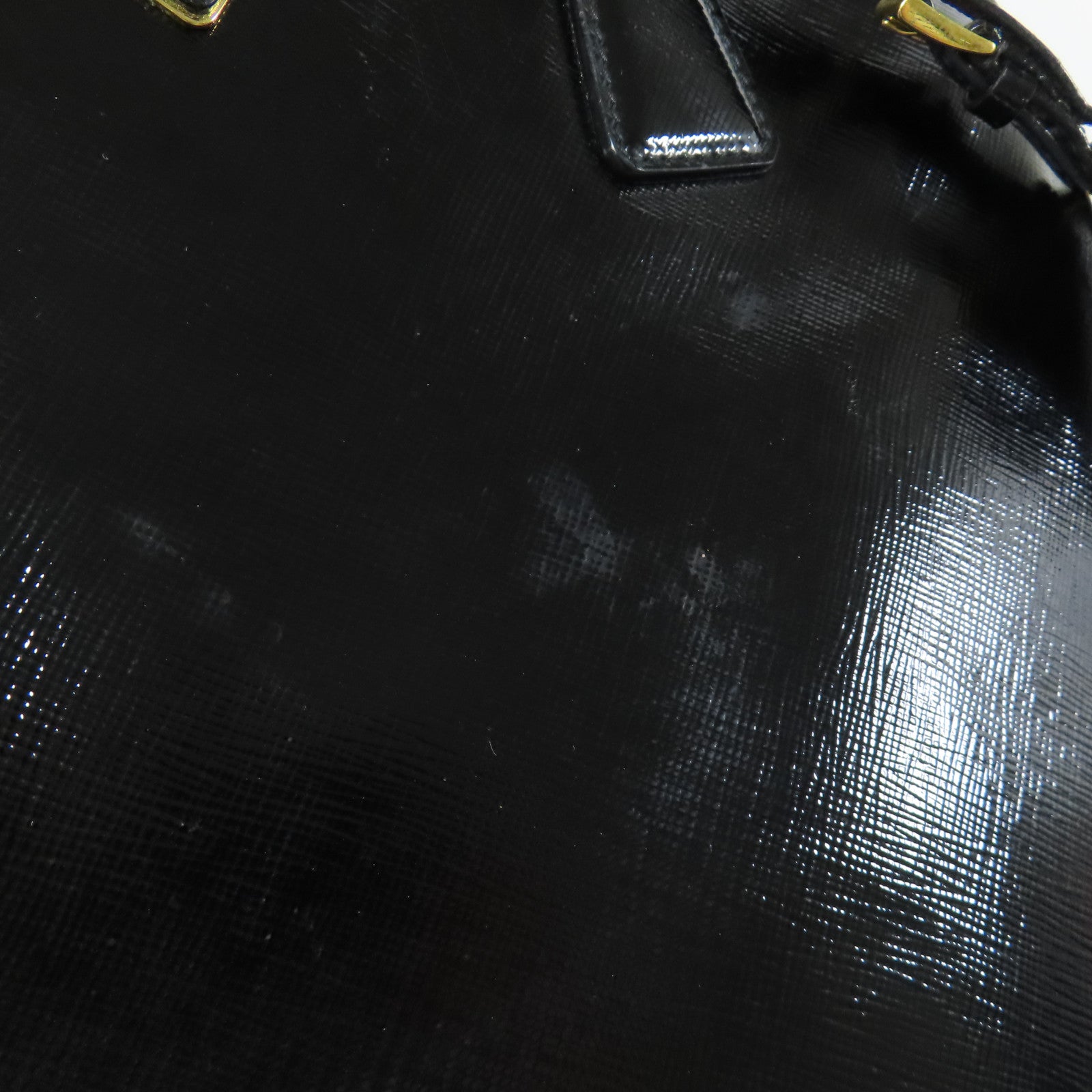 PRADA 漆皮皮革2Way Shoulder金扣手挽肩背兩用袋