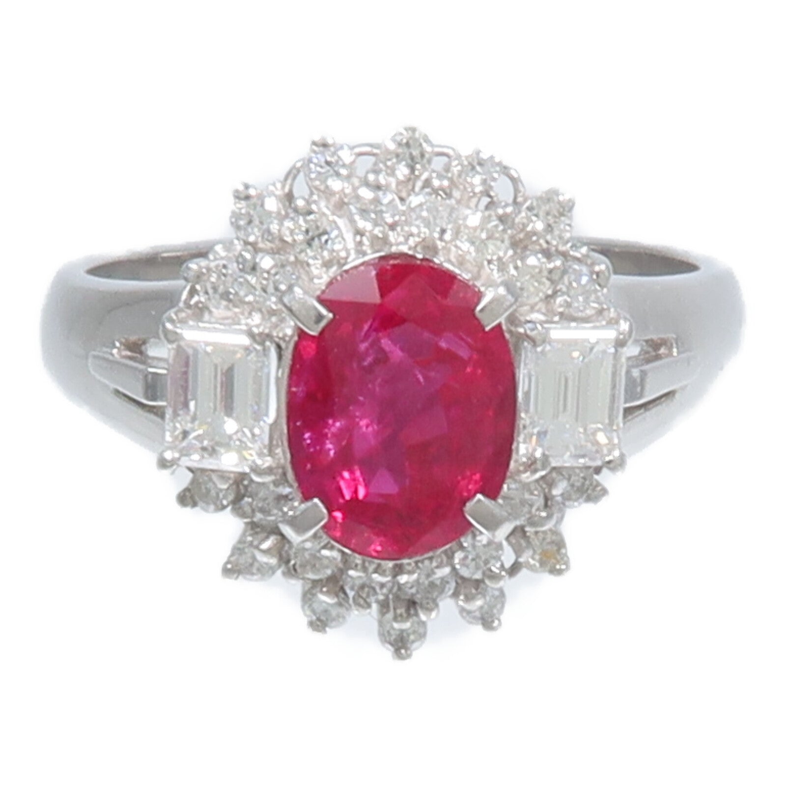 JEWELRY PT900鉑金Ruby Diamond Ring紅寶石/鑽石戒指