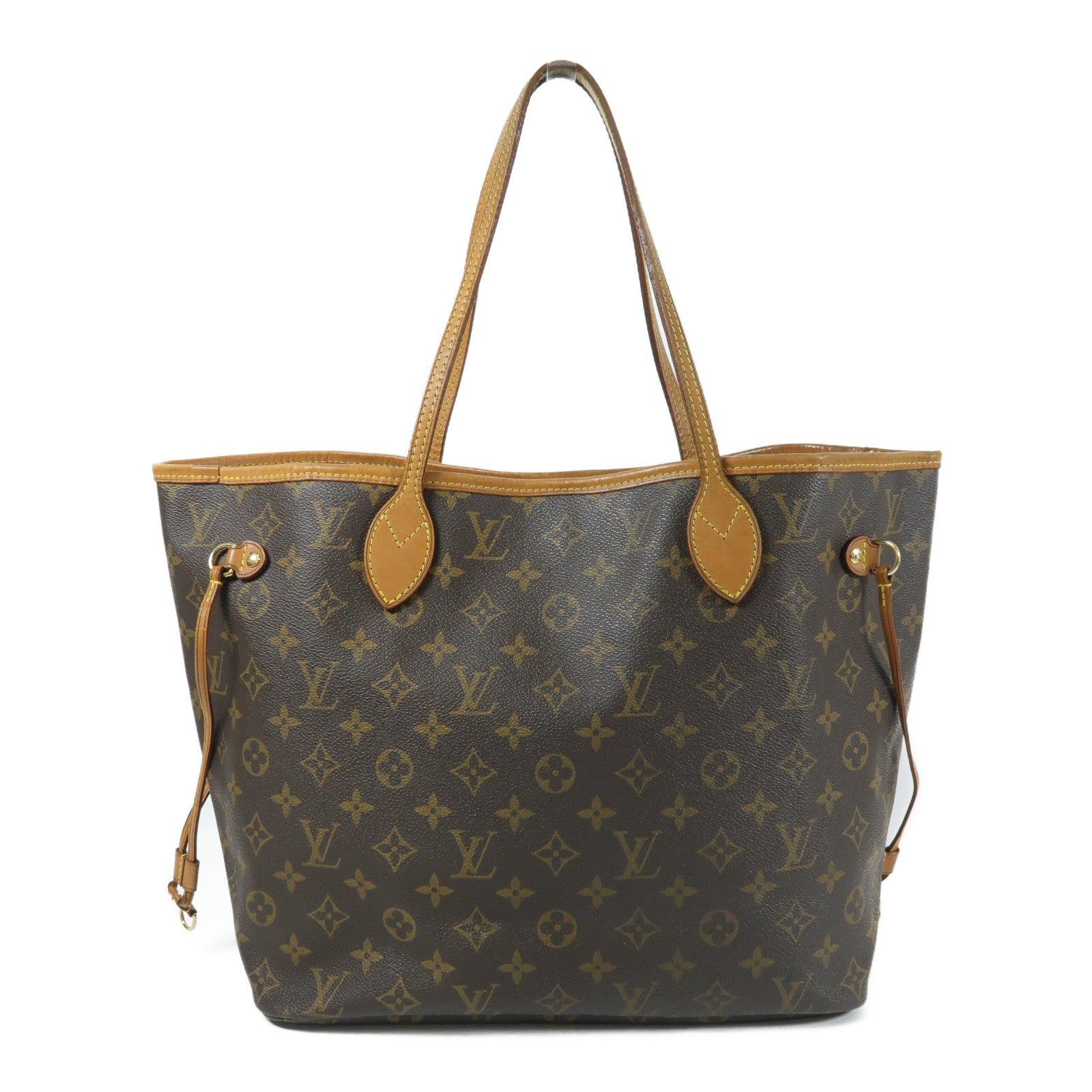 LOUIS VUITTON Monogram Neverfull MM金扣手挽袋