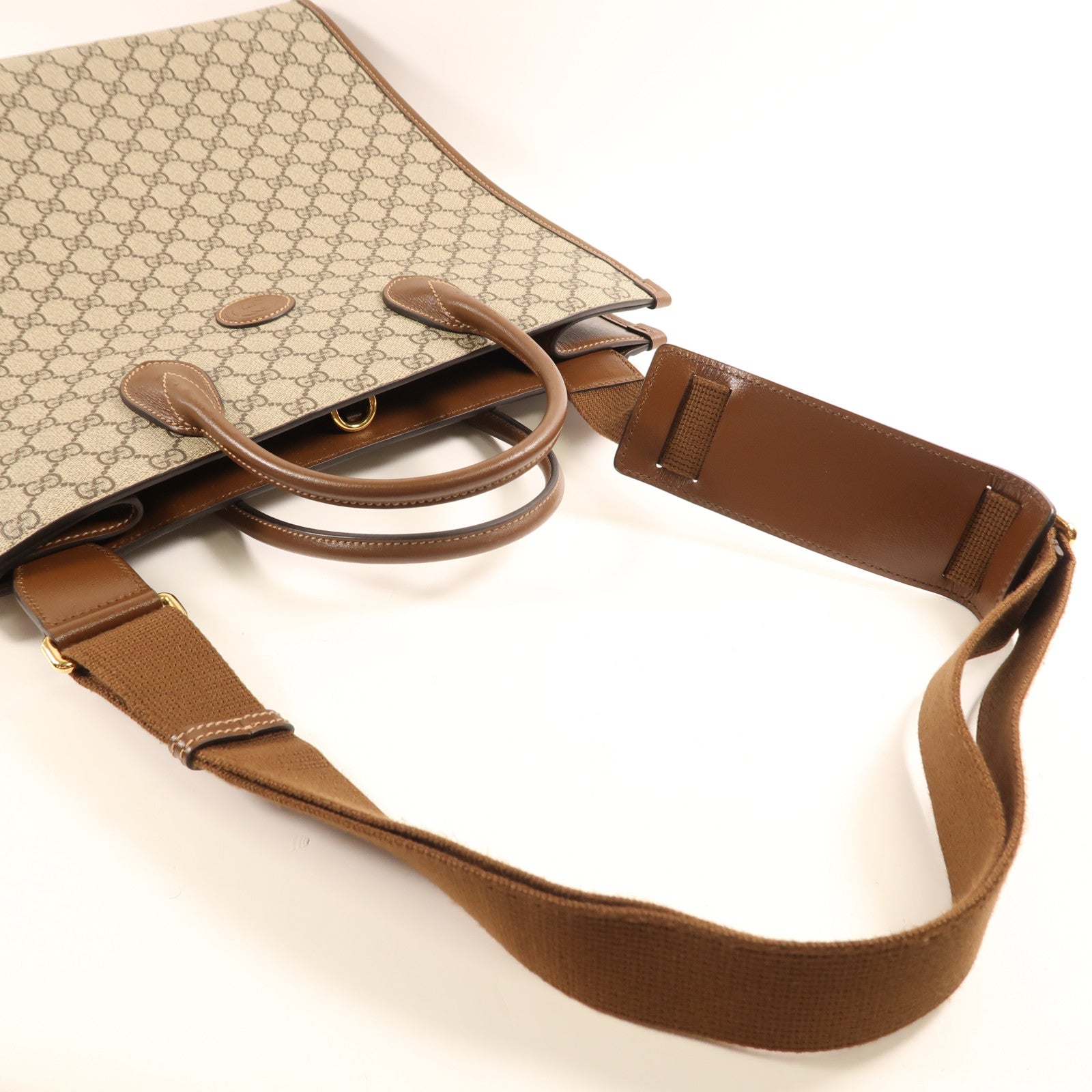 GUCCI 塗層帆布GG Supreme金扣手挽肩背兩用袋