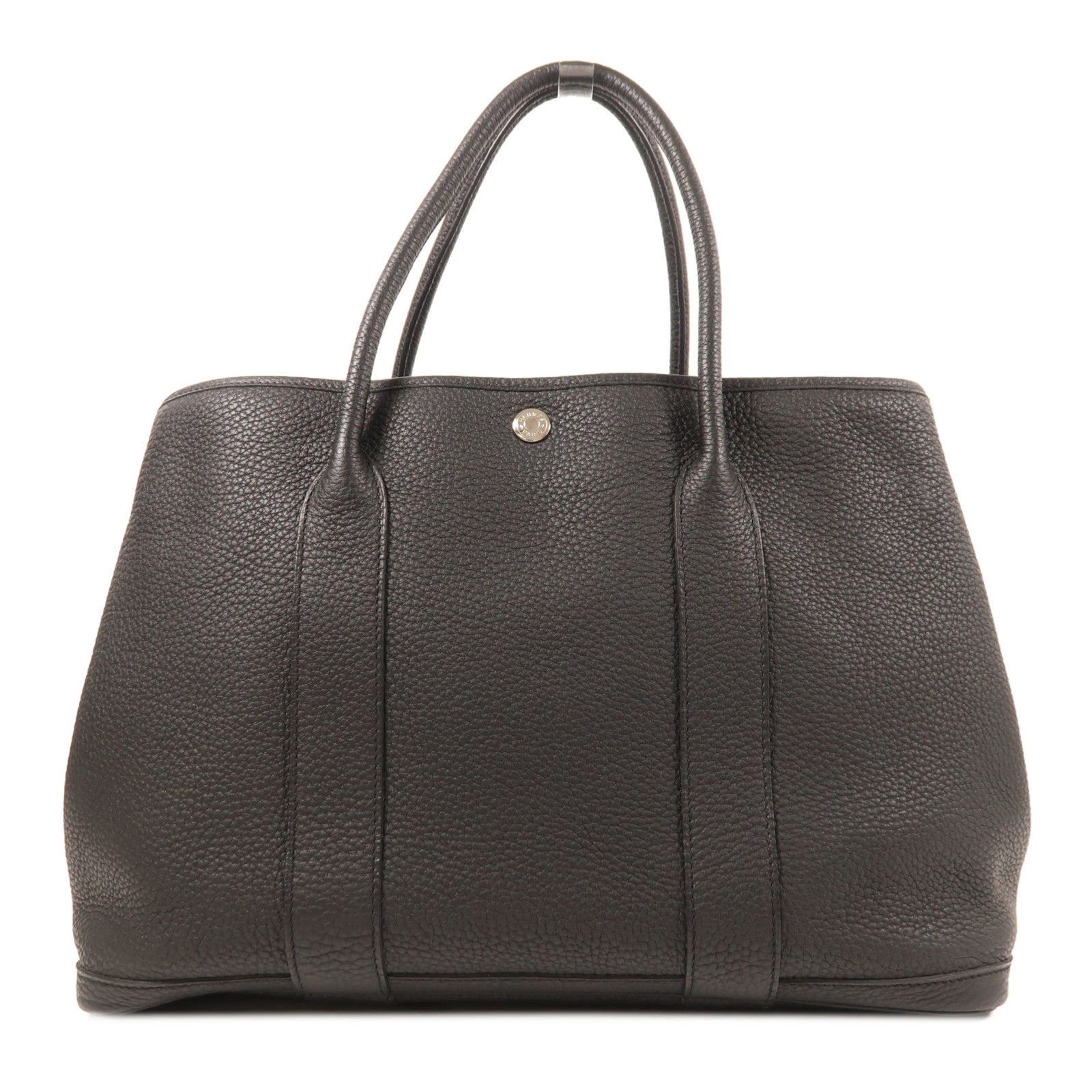 HERMES Negonda皮革Garden Party 36(Limited Edition)銀扣手挽袋Noir