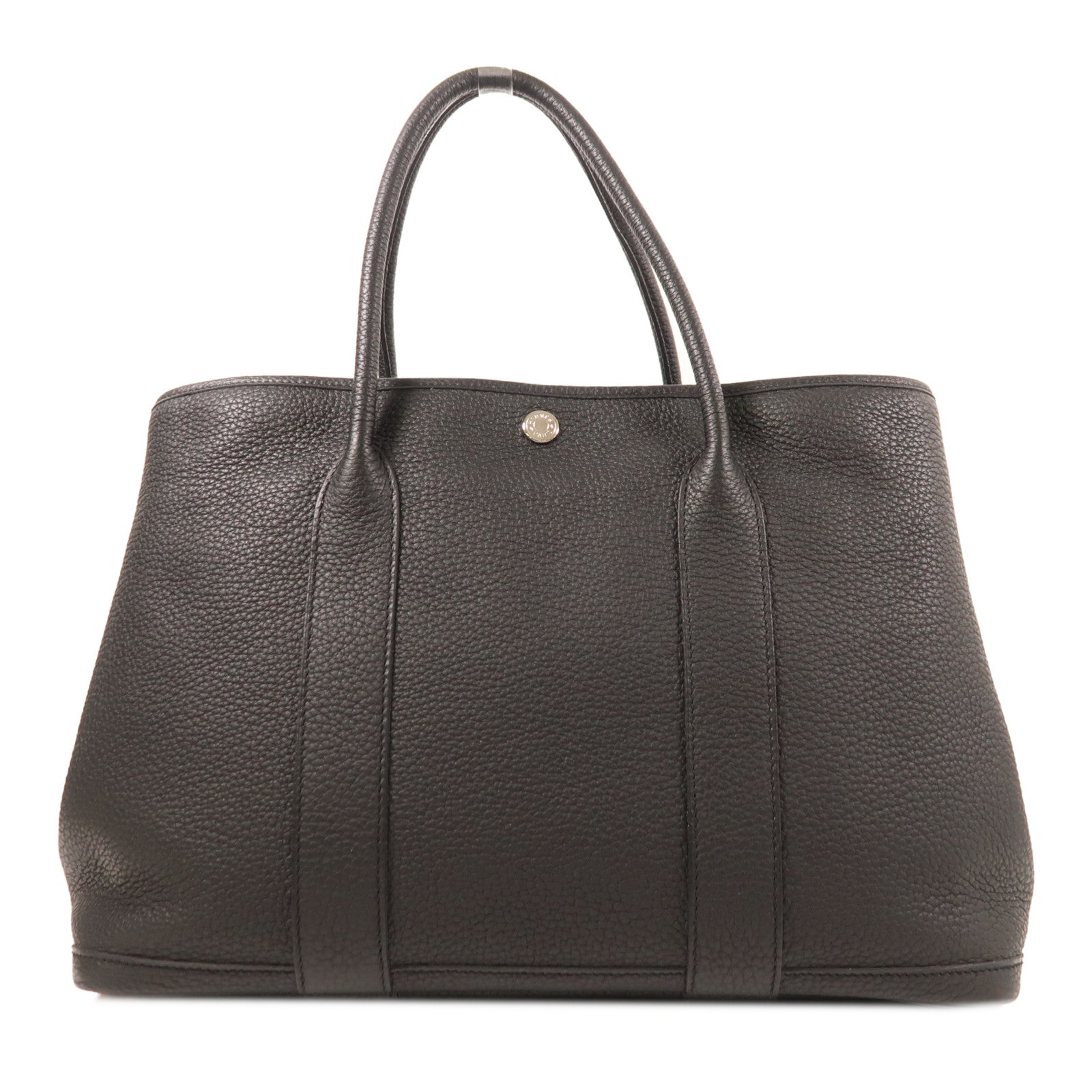 HERMES Negonda皮革Garden Party 36(Limited Edition)銀扣手挽袋Noir