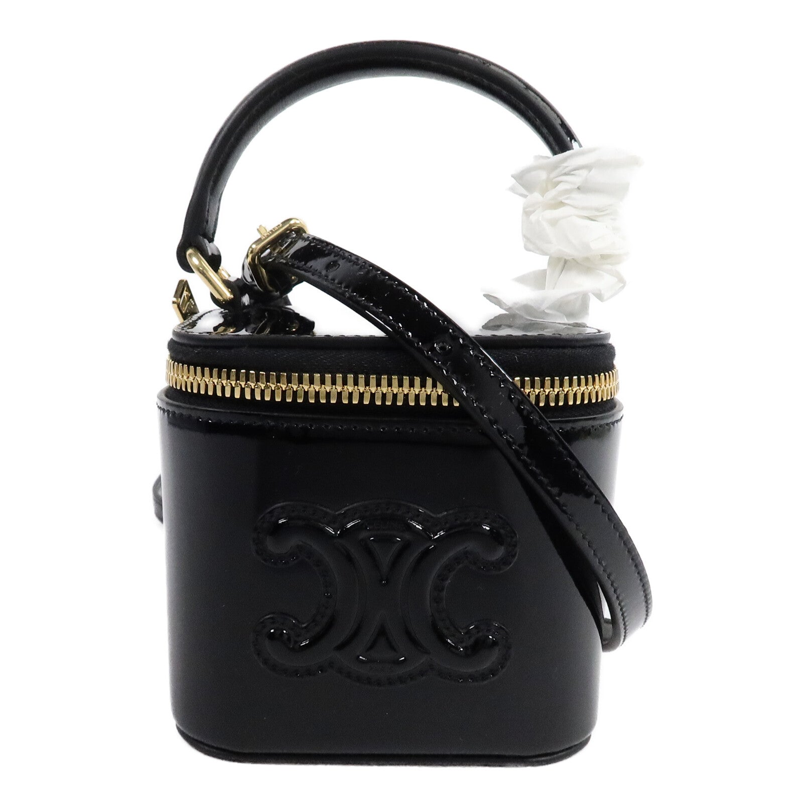 CELINE 漆皮皮革Cuir Triomphe Vanity Case手挽肩背兩用袋