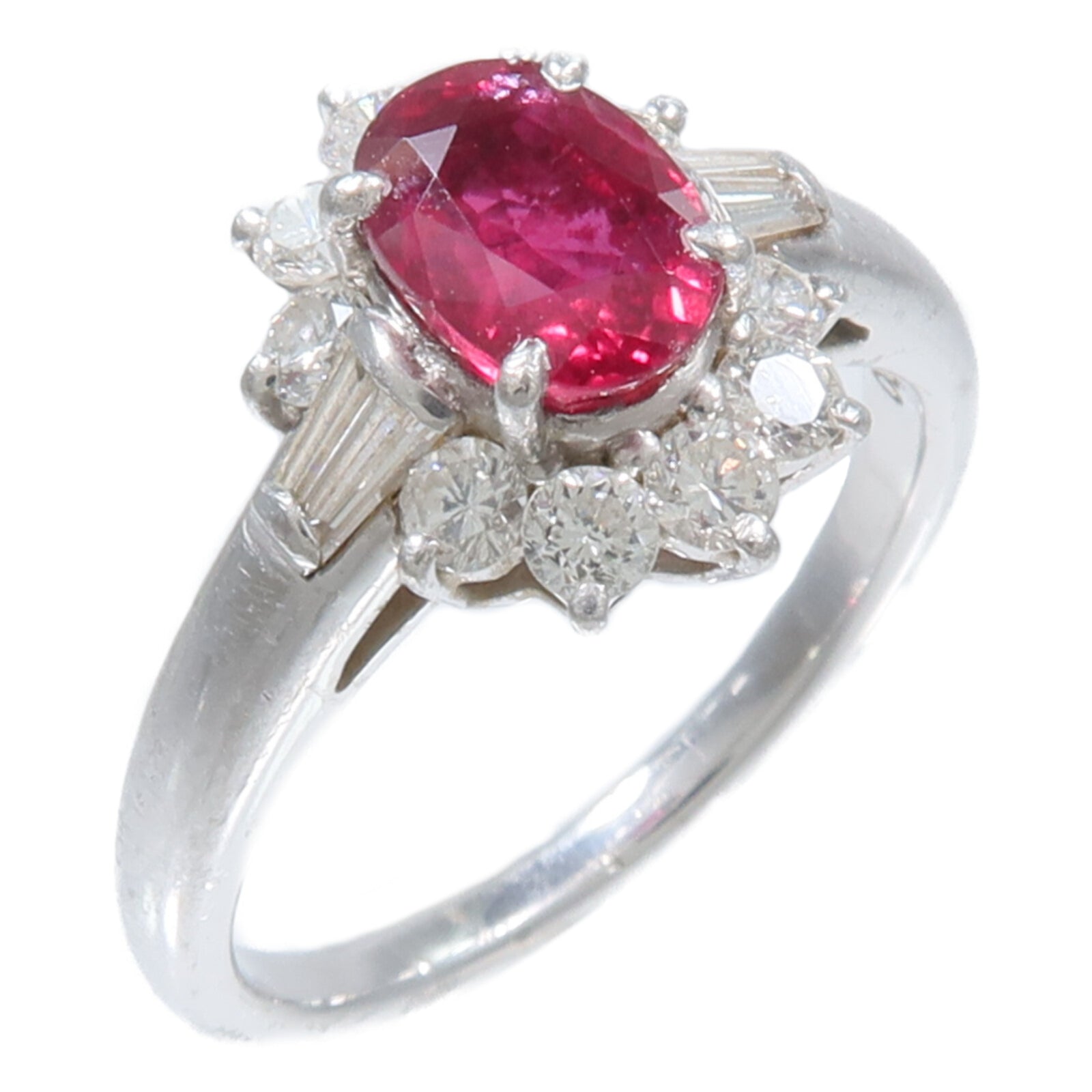 JEWELRY PT900鉑金Ruby Diamond Ring紅寶石/鑽石戒指