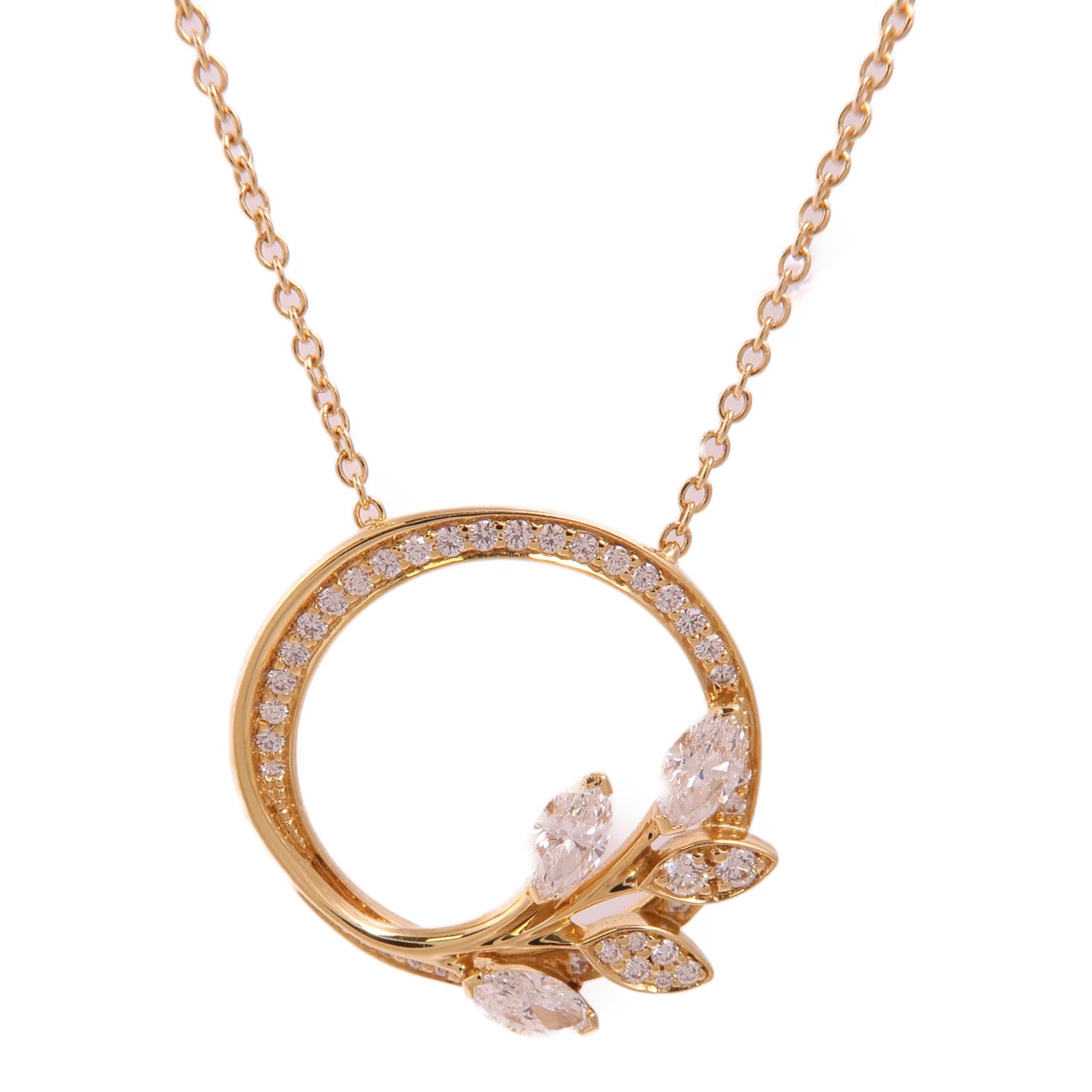 TIFFANY&CO 【激減優惠】18K玫瑰金Victoria Diamond Vine Circle Pendant鑽石項鍊