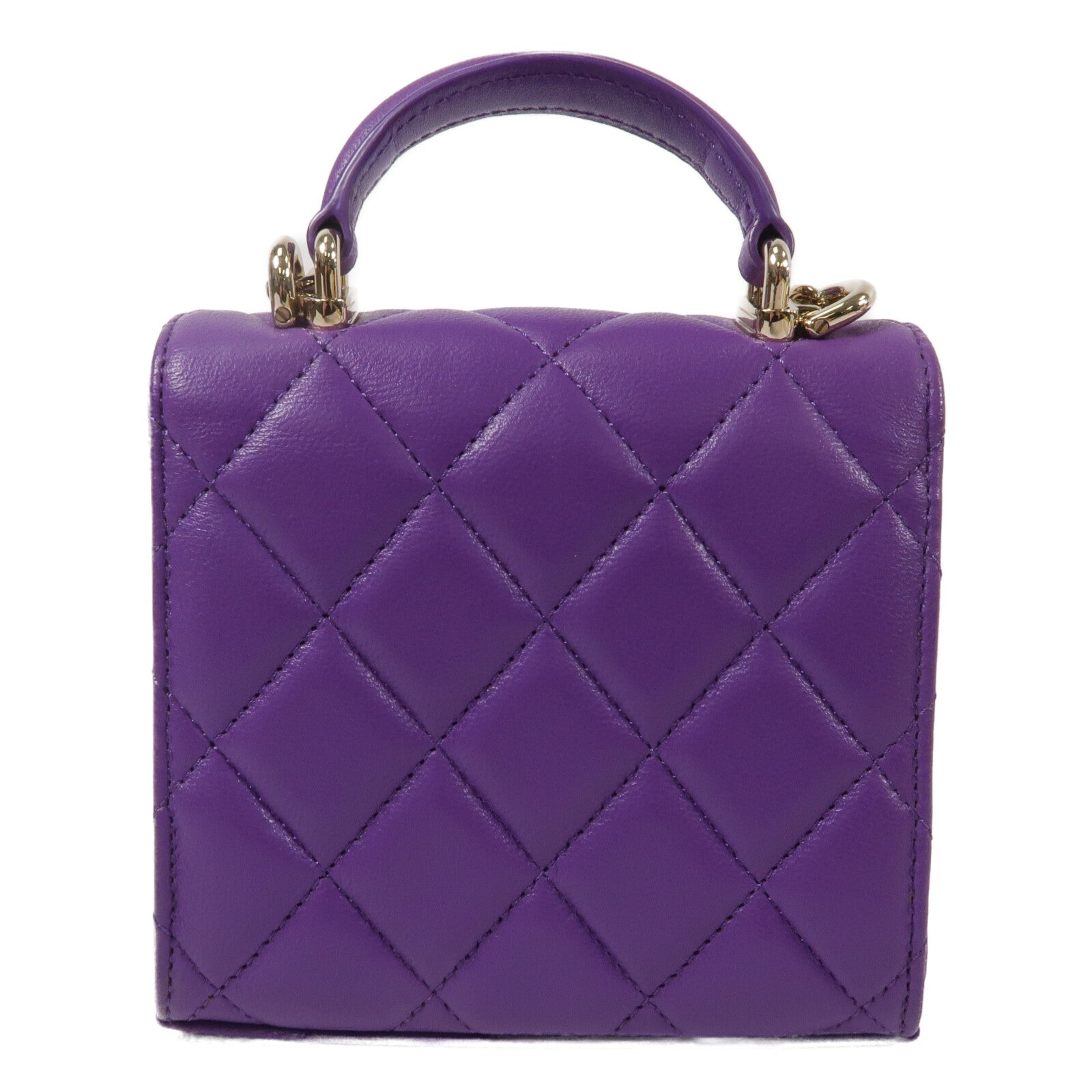 CHANEL 羊皮皮革Mini Top Handle Flap Bag鏈帶肩背袋