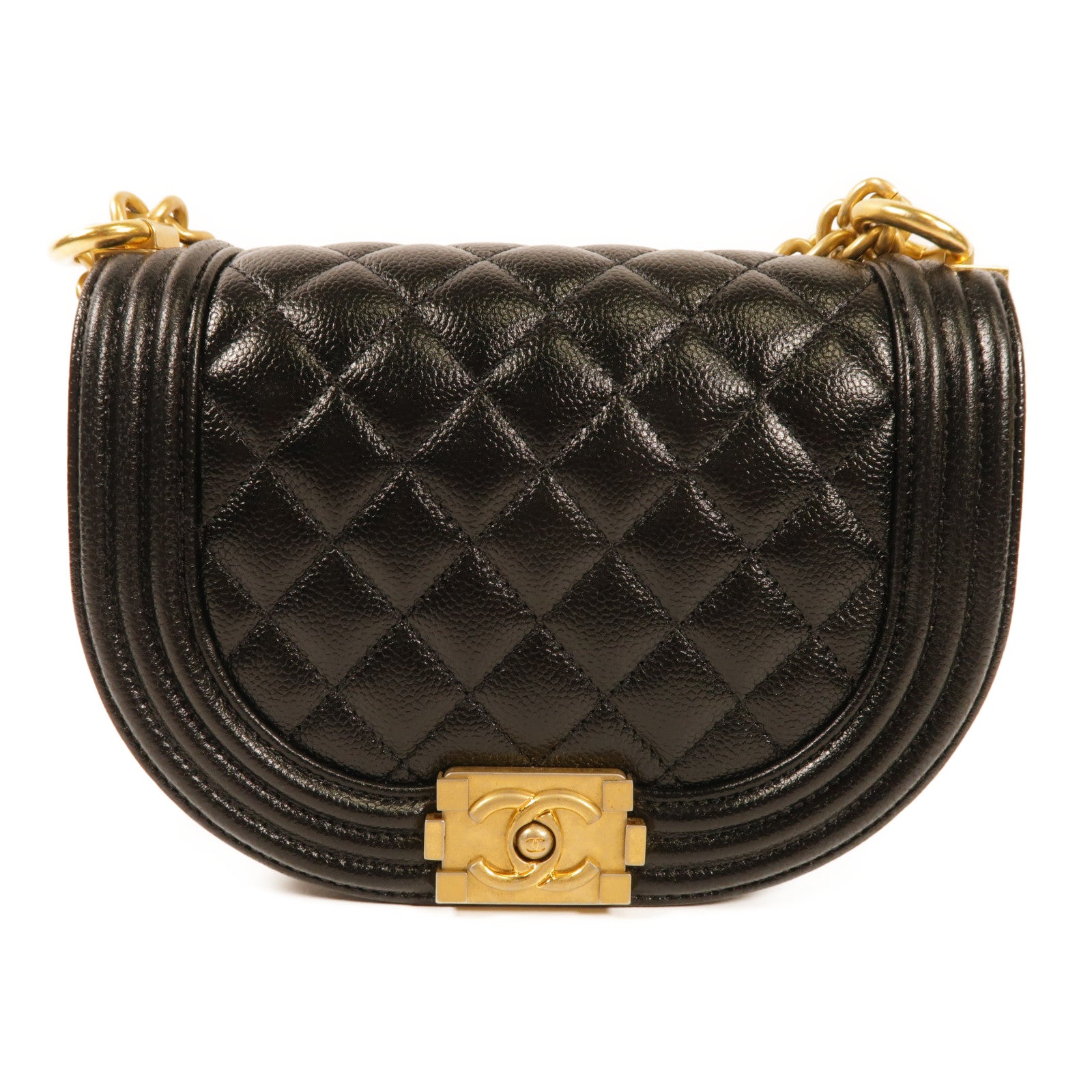 CHANEL 牛皮皮革Boy Chanel金扣肩背袋